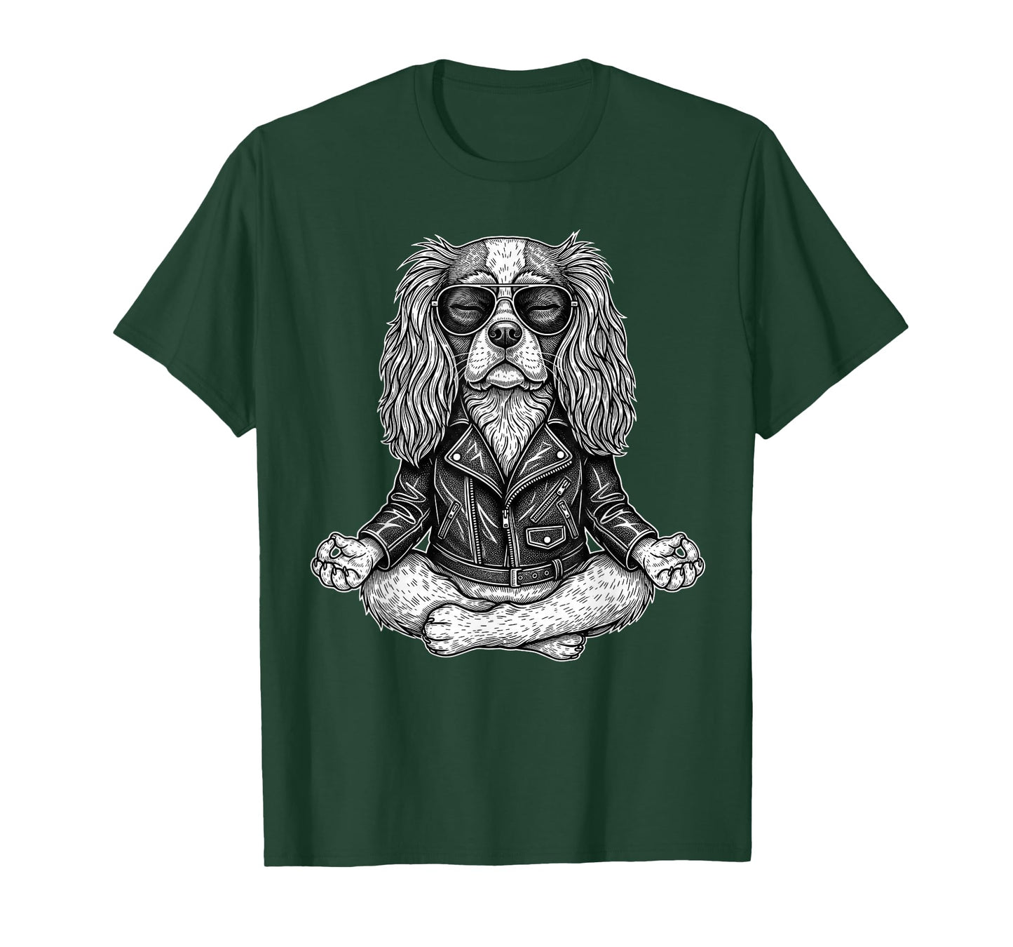 Vintage Retro Yoga Dog Cavalier T-Shirt