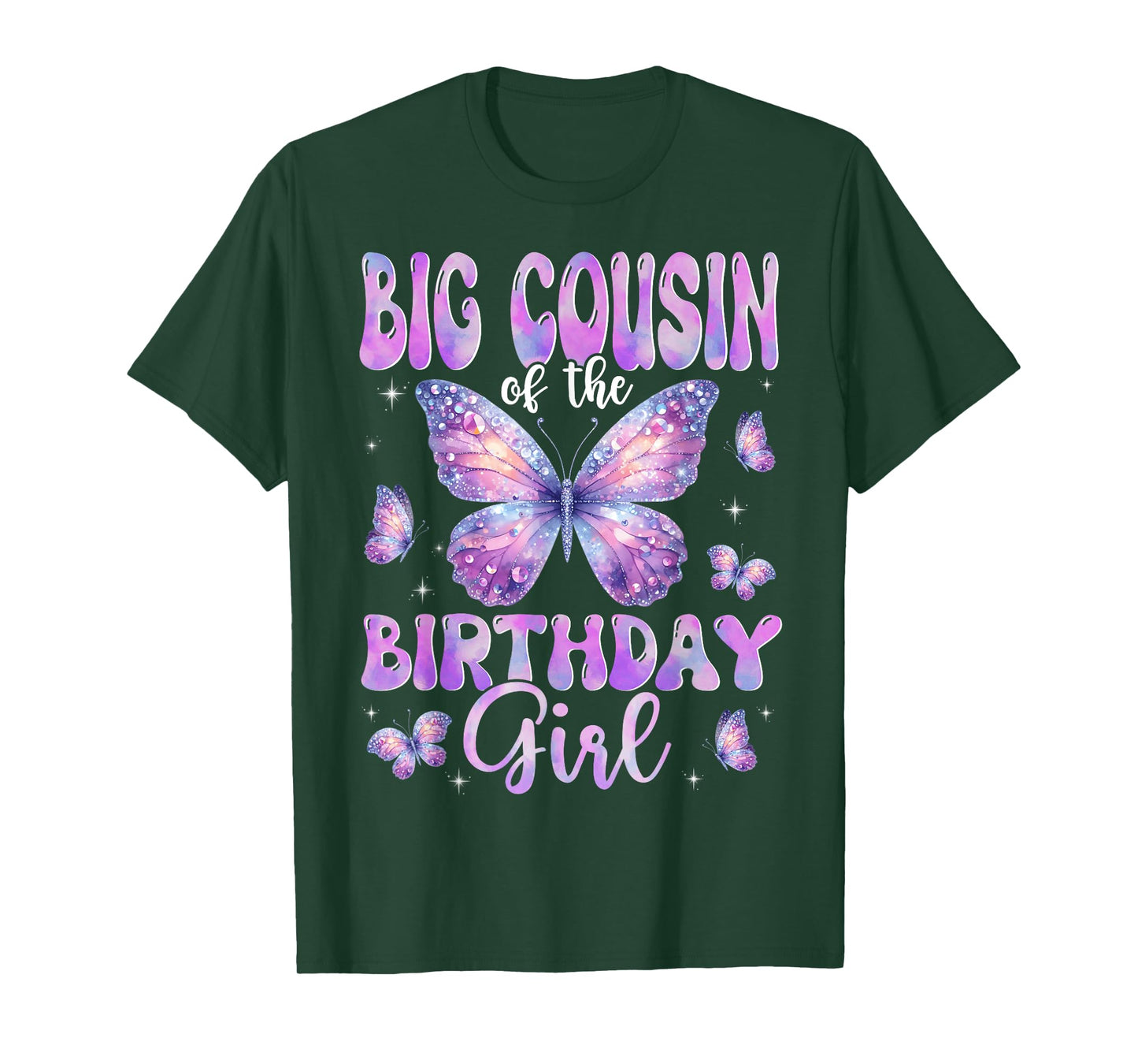 Big Cousin Of The Birthday Girl Butterfly Family Matching T-Shirt