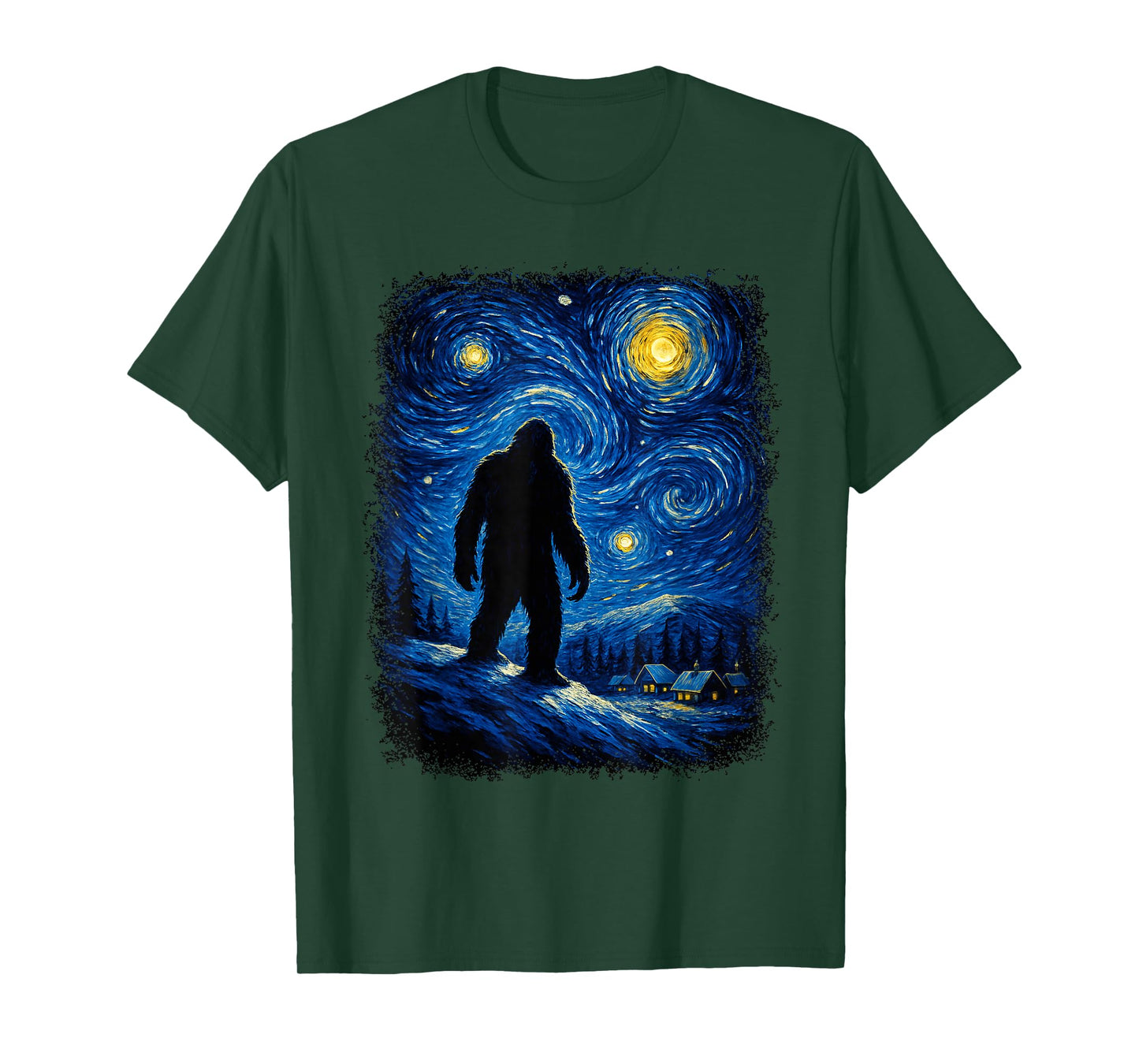 Vincent Van Gogh Starry Night Yeti Inspired Artwork T-Shirt