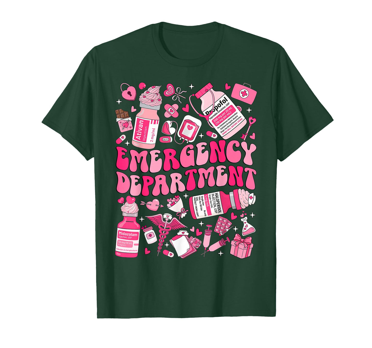 Retro Emergency Department ED ER Nurse Valentine Day Women T-Shirt
