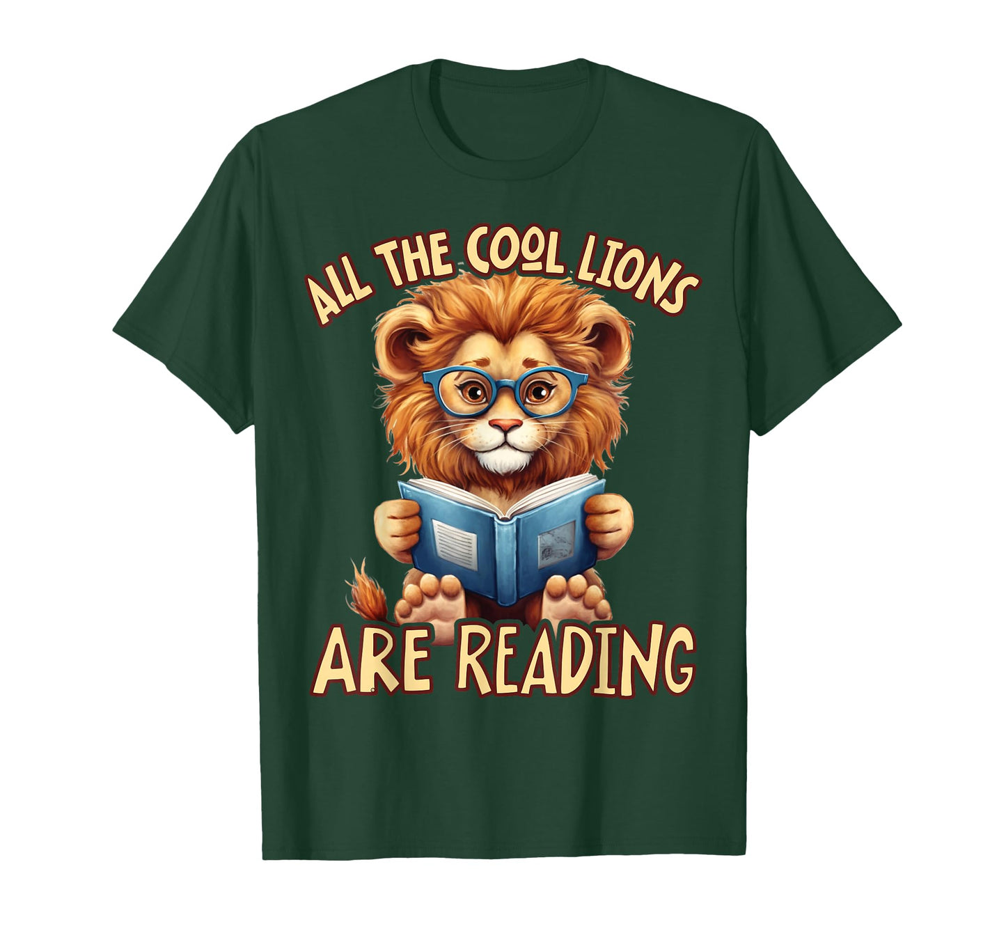 All The Cool Lions Are Reading Lion Teacher Men Women Kids T-Shirt