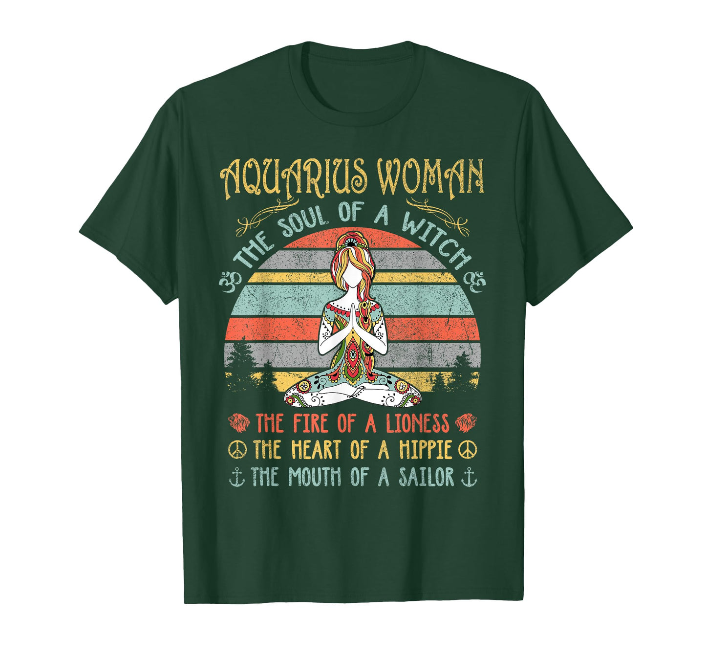 Aquarius Woman The Soul Of A Witch Vintage Birthday T-Shirt