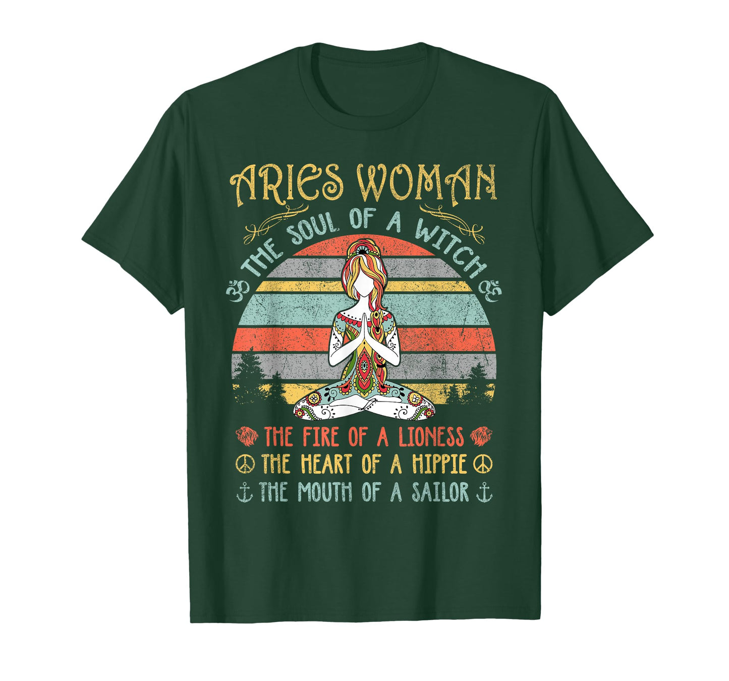Aries Woman The Soul Of A Witch Vintage Birthday T-Shirt