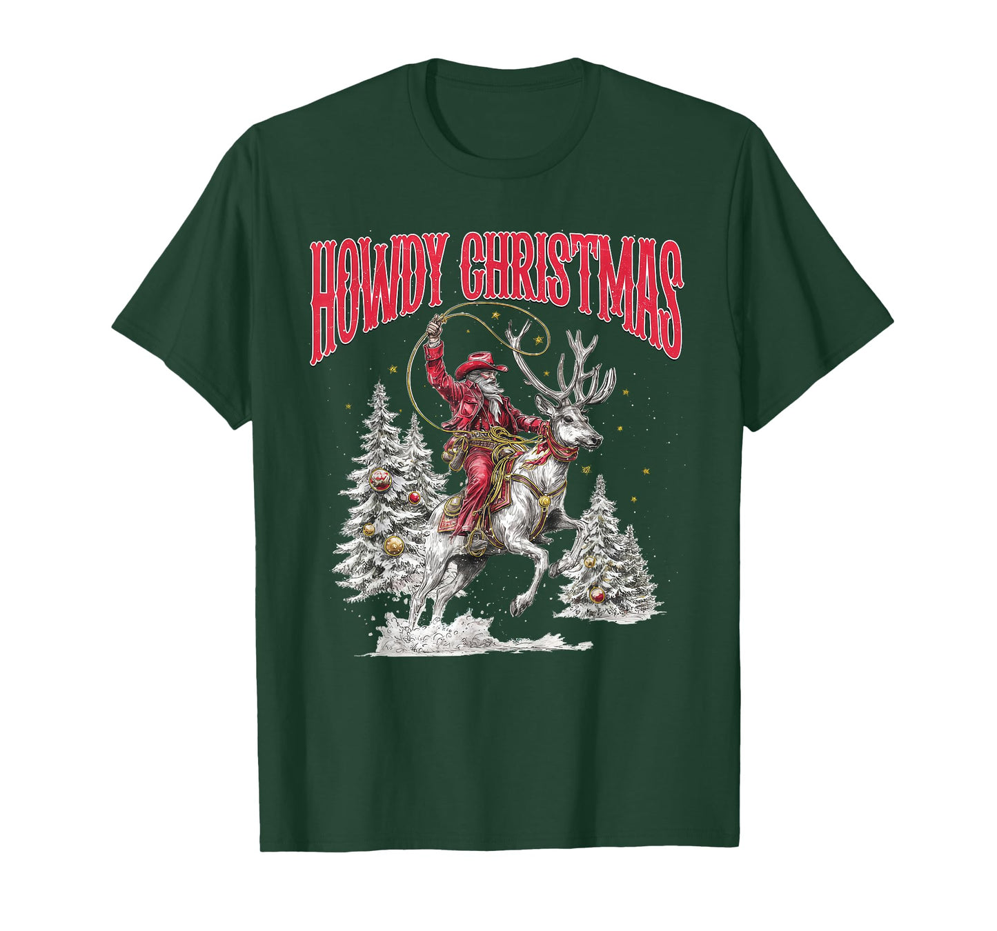 Howdy Christmas Retro Cowboy Santa Claus for Men Women T-Shirt