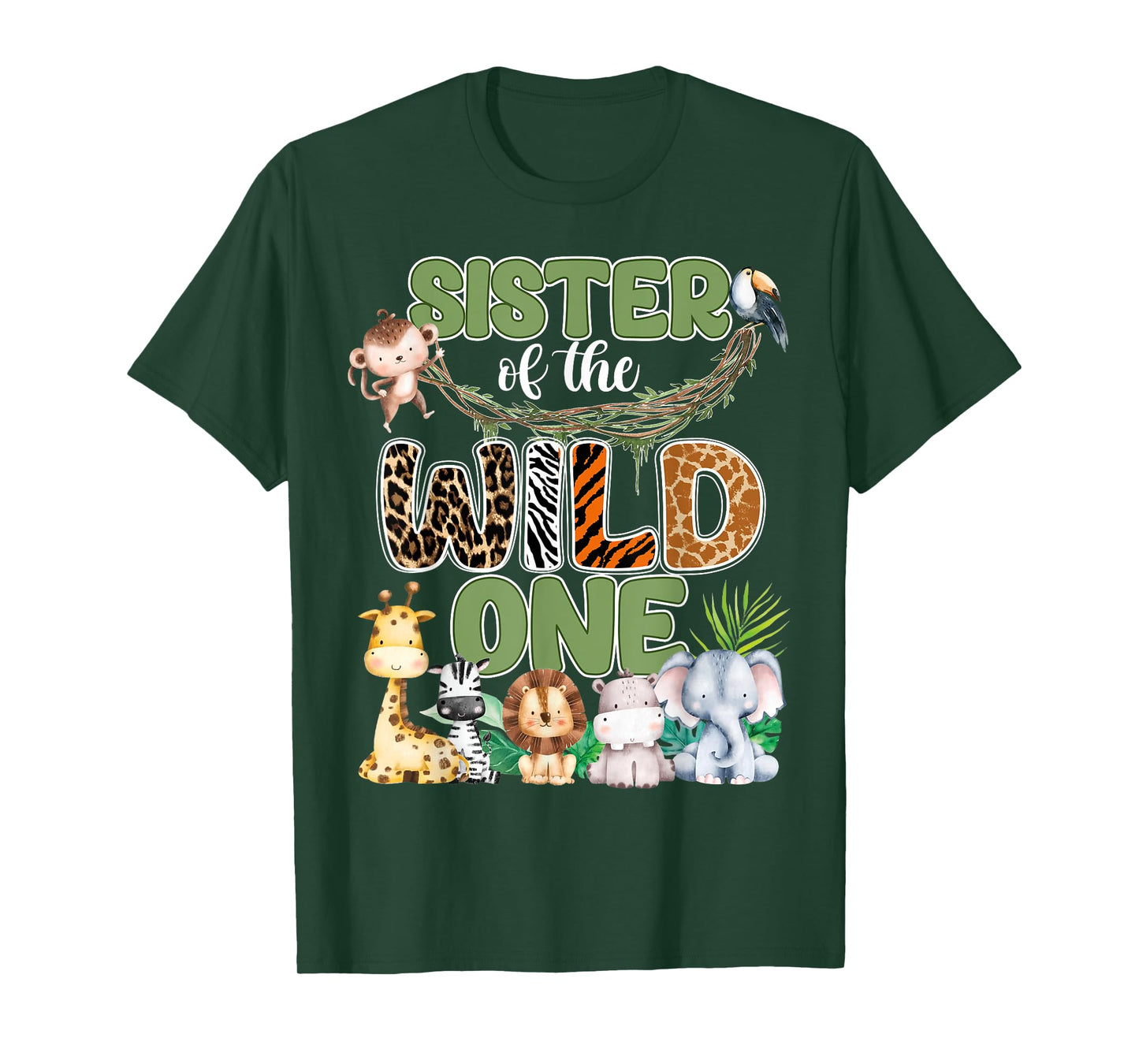 Sister of The Wild One 1St Birthday Family Safari Jungle T-Shirt