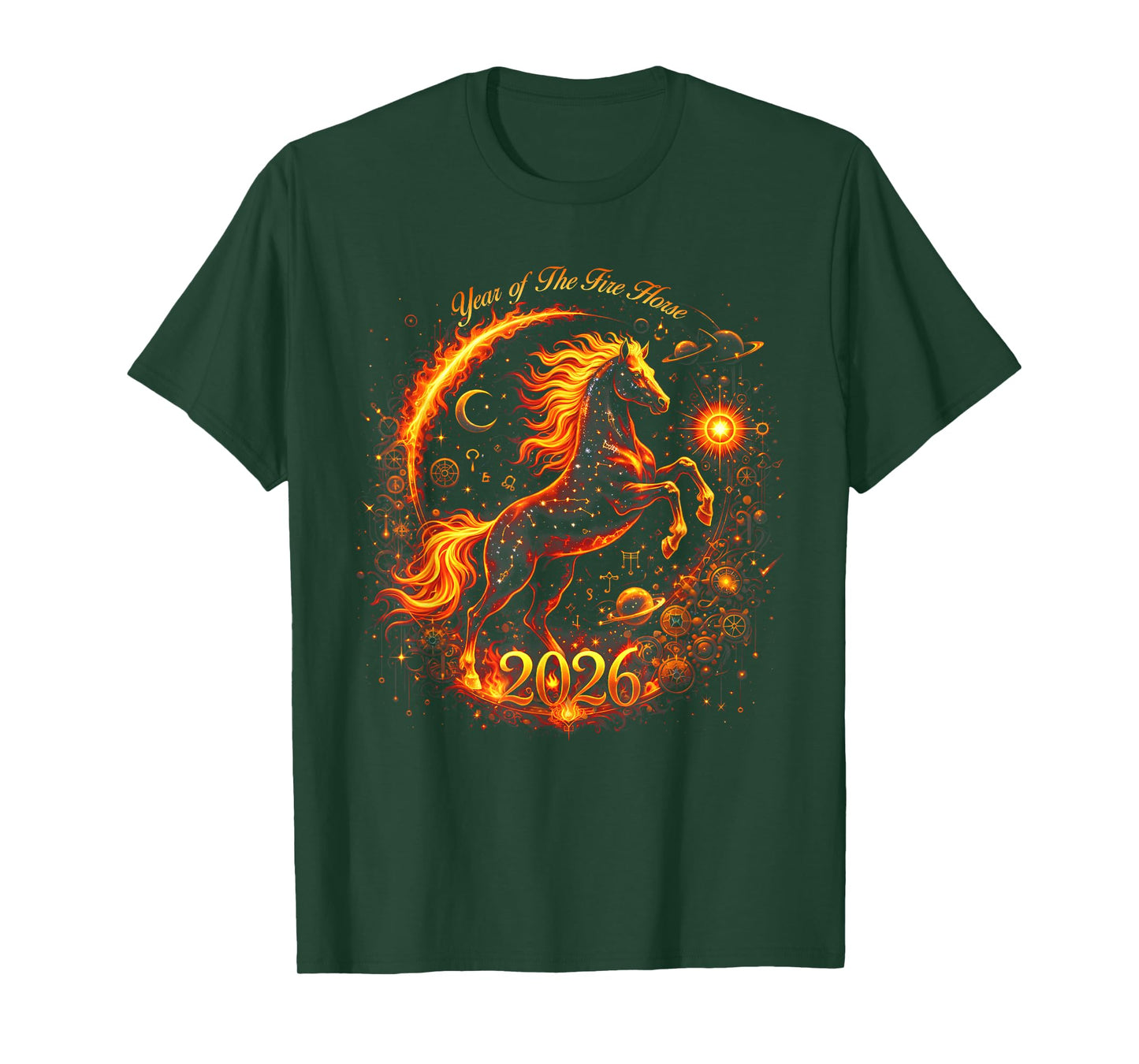 Year of The Fire Horse 2026 Lunar Chinese New Year Zodiac T-Shirt