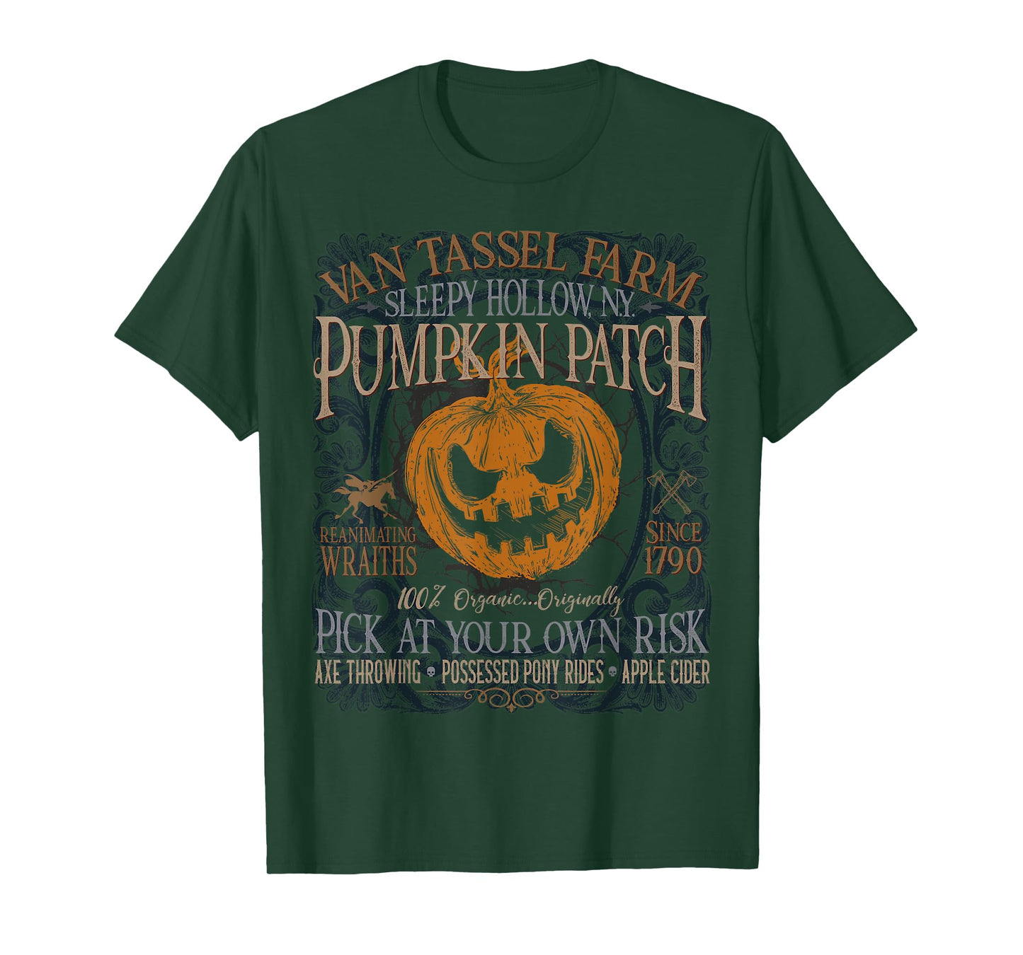Sleepy Hollow Pumpkin Picking Farm Funny Halloween T-Shirt