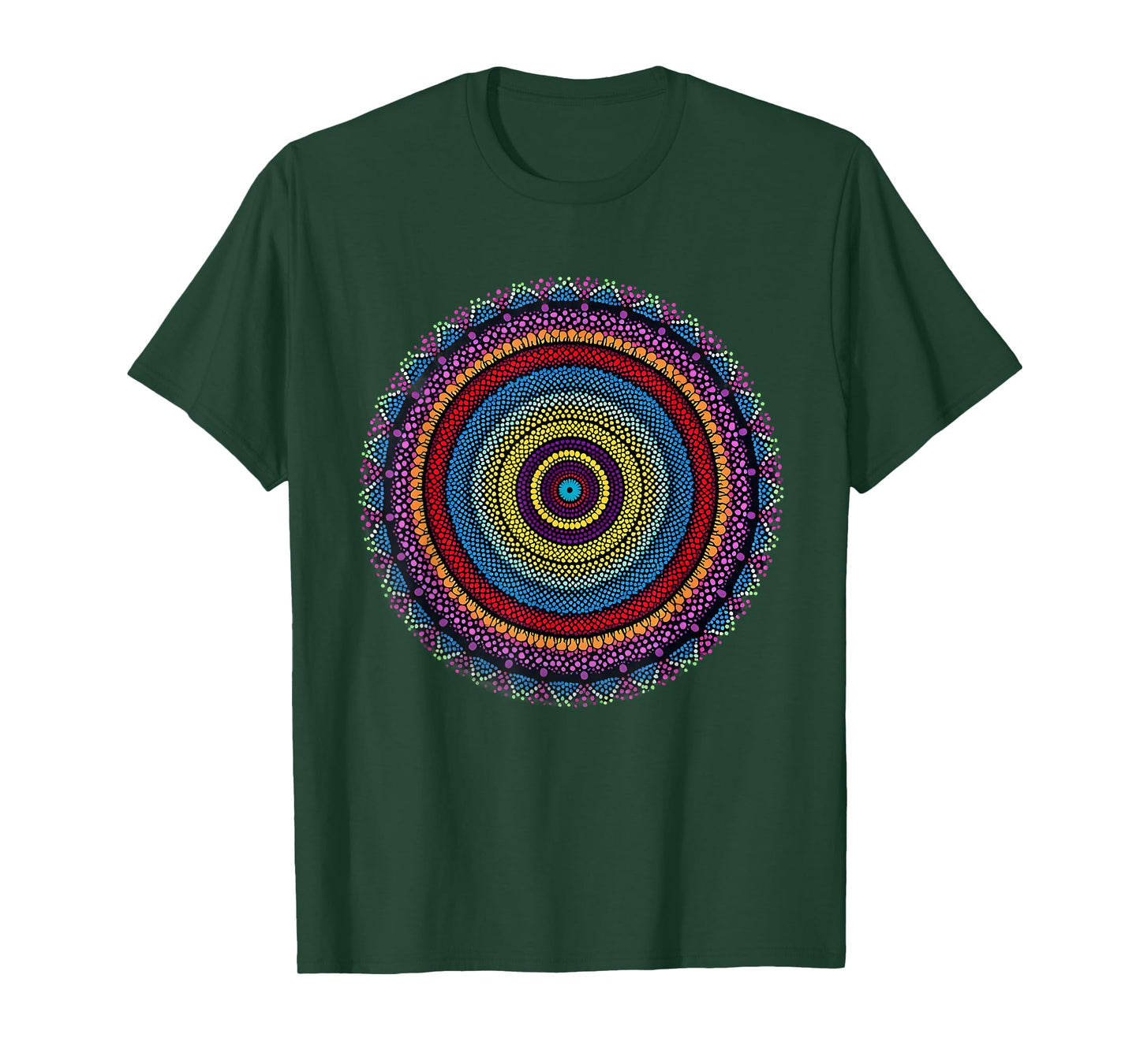 Vibrant Mandala 2024 Creative Dot Art Design T-Shirt