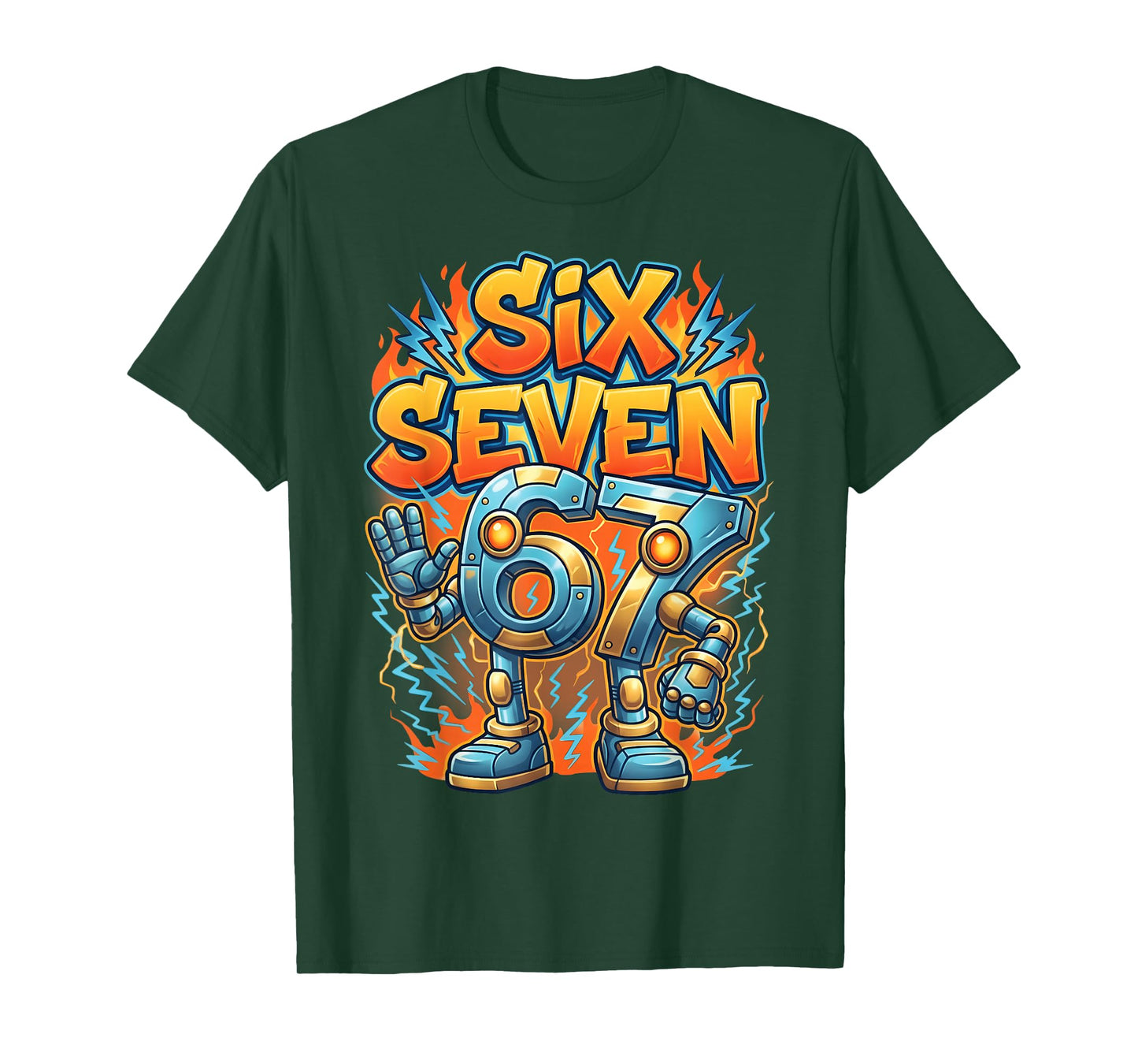 67 Six Seven Meme 6-7 Funny Brainrot Gaming Boys Kids 6 7 T-Shirt