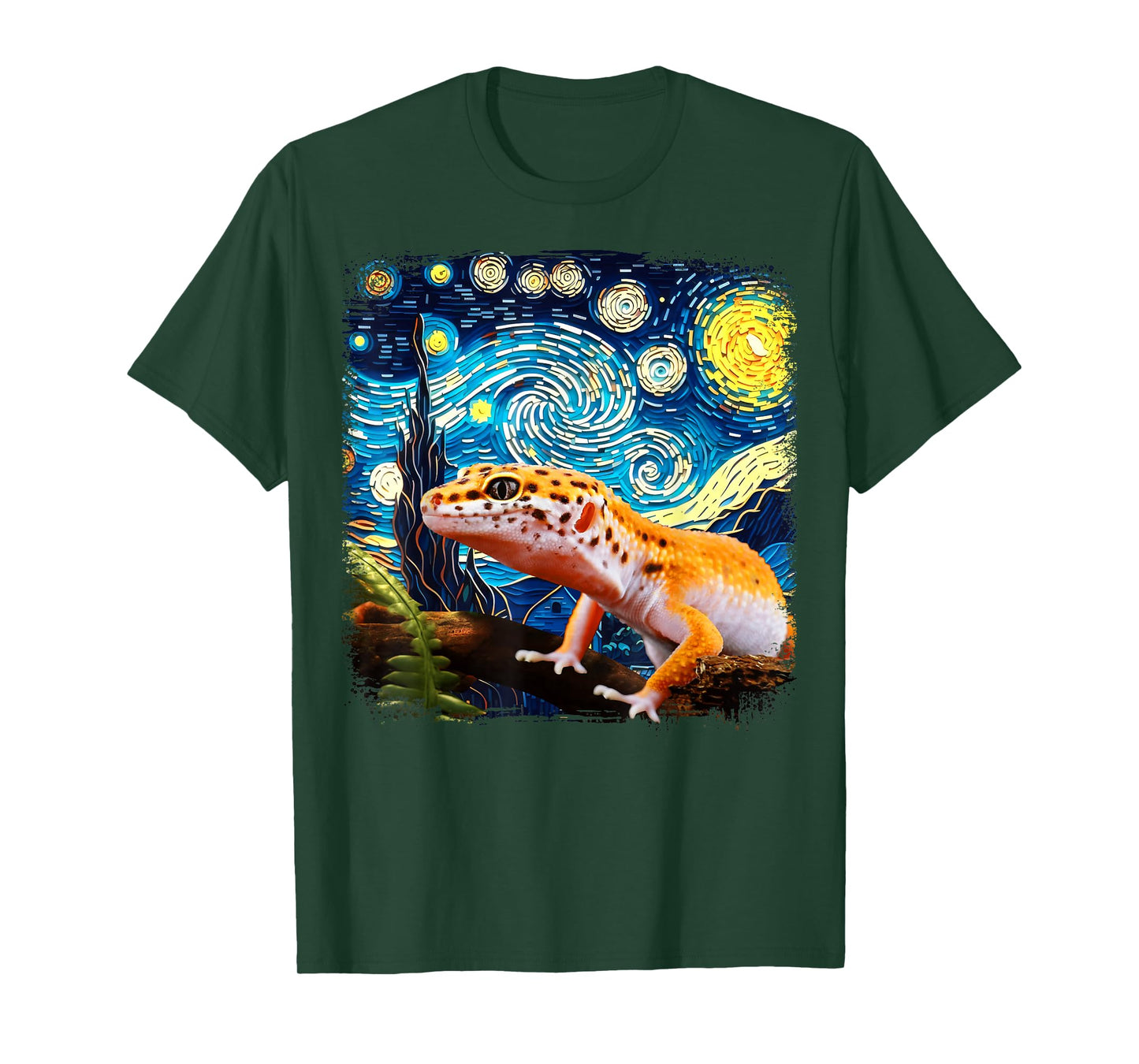 Leopard Gecko Starry Night Van Gogh Gifts For Men Women Kids T-Shirt