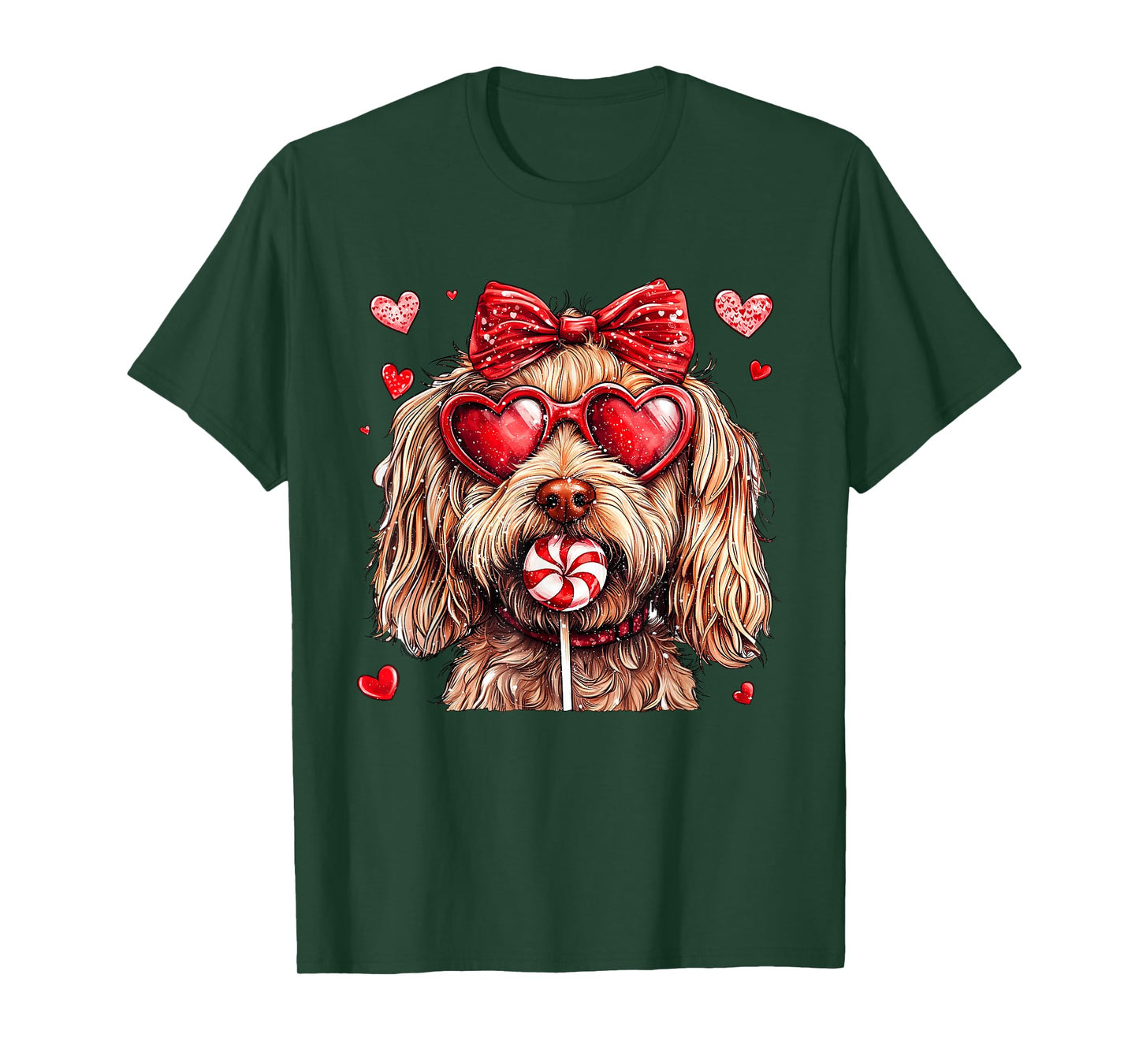 Cute Goldendoodle Valentine Heart Candy Valentines Day T-Shirt