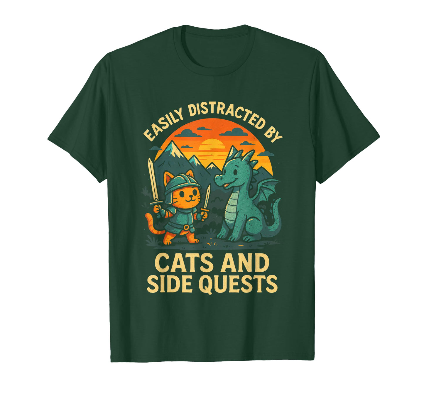 Easily Distracted By Cats And Side Quests T-Shirt