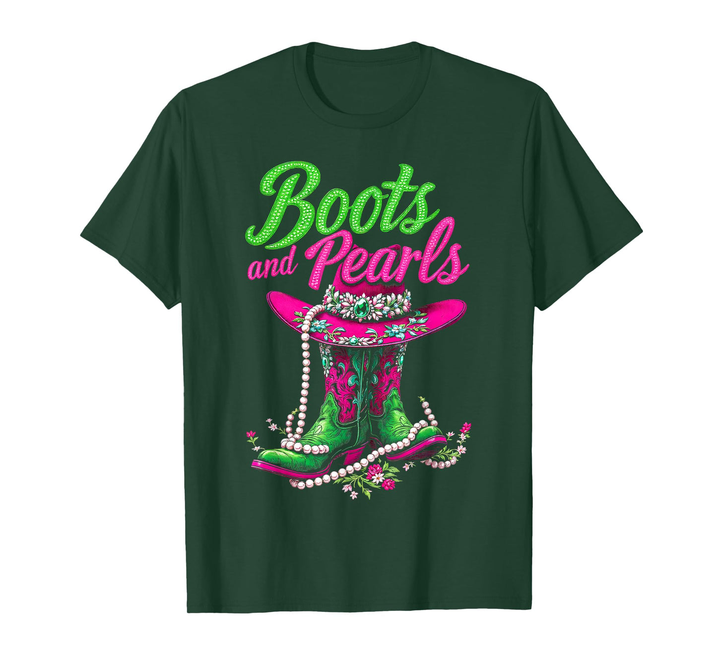 Boots To The Ground Pink Cowgirl T-Shirt