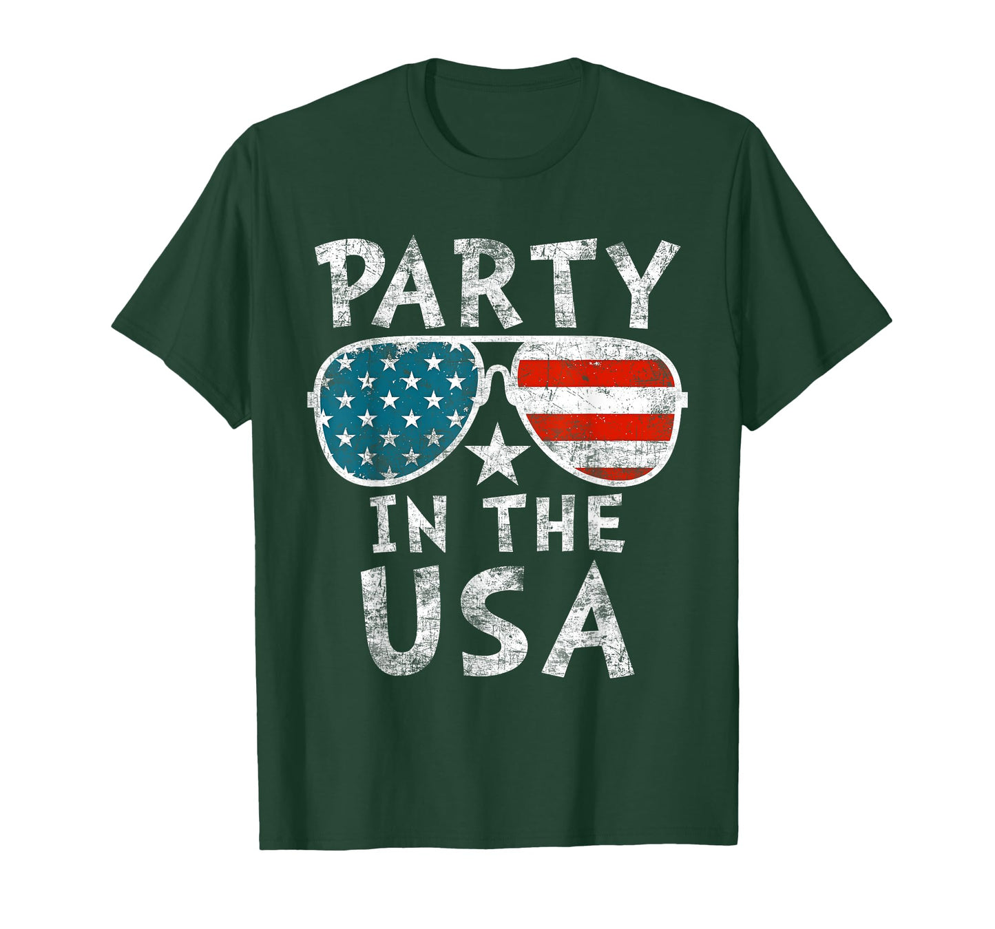 American Flag Party In USA 4th July Patriotic Kids Teen Girl T-Shirt