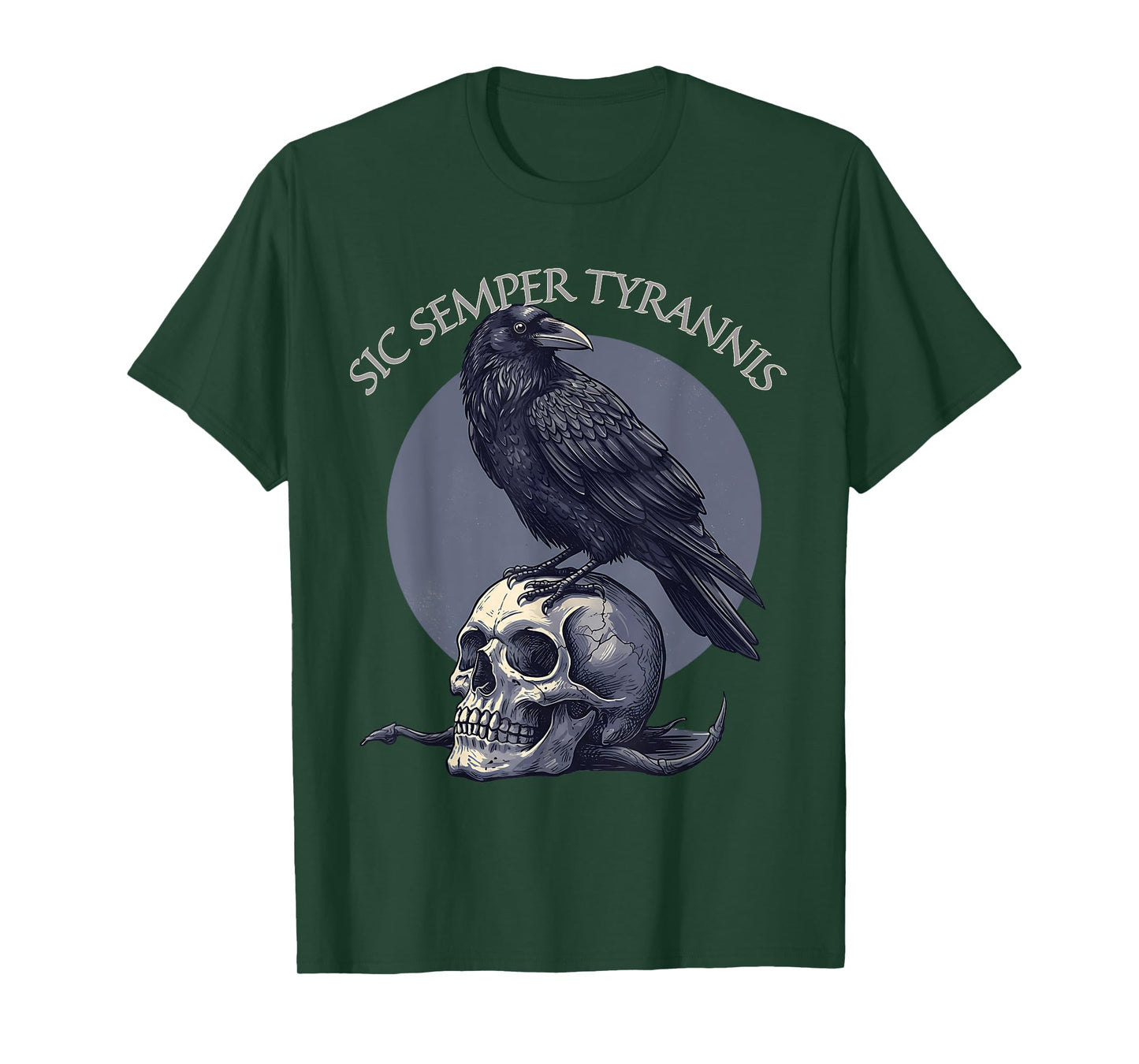 Sic Semper Tyrannis & Raven Skull T-Shirt