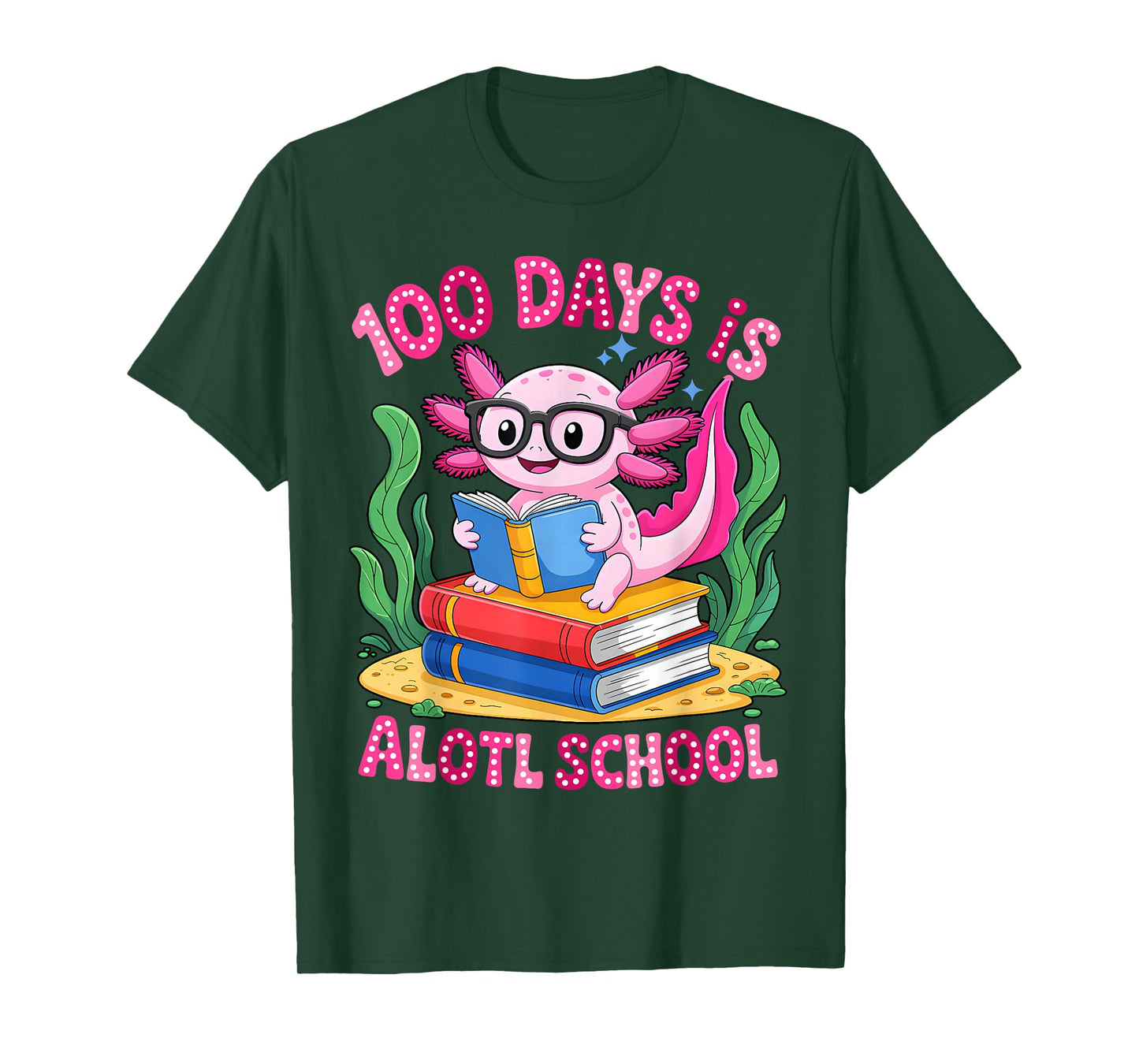 100th Day of School Groovy 100 Days is Alotl School Axolotl T-Shirt