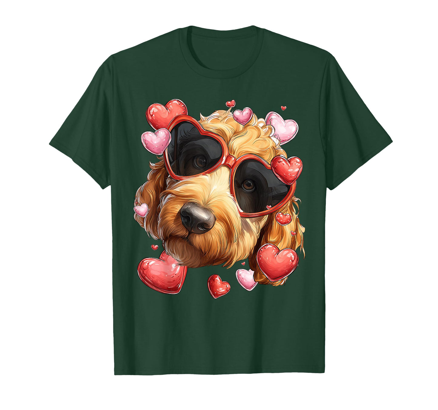 Golden Doodle Dog Goldendoodle Valentine's Day Heart T-Shirt