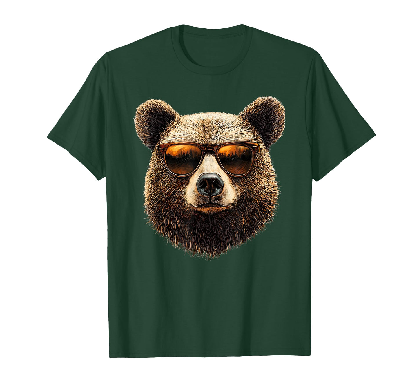 Bear Wearing Sunglasses Funny Graphic T-Shirt