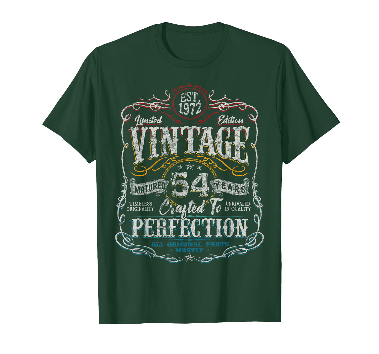 Vintage 1972 Limited Edition Shirt 54 Year Old 54th Birthday T-Shirt