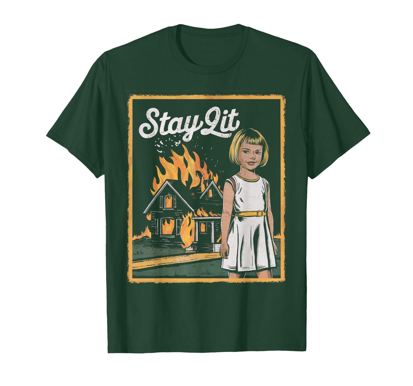 Vintage Horror Movie Lover Retro Halloween Shirt Stay Lit T-Shirt