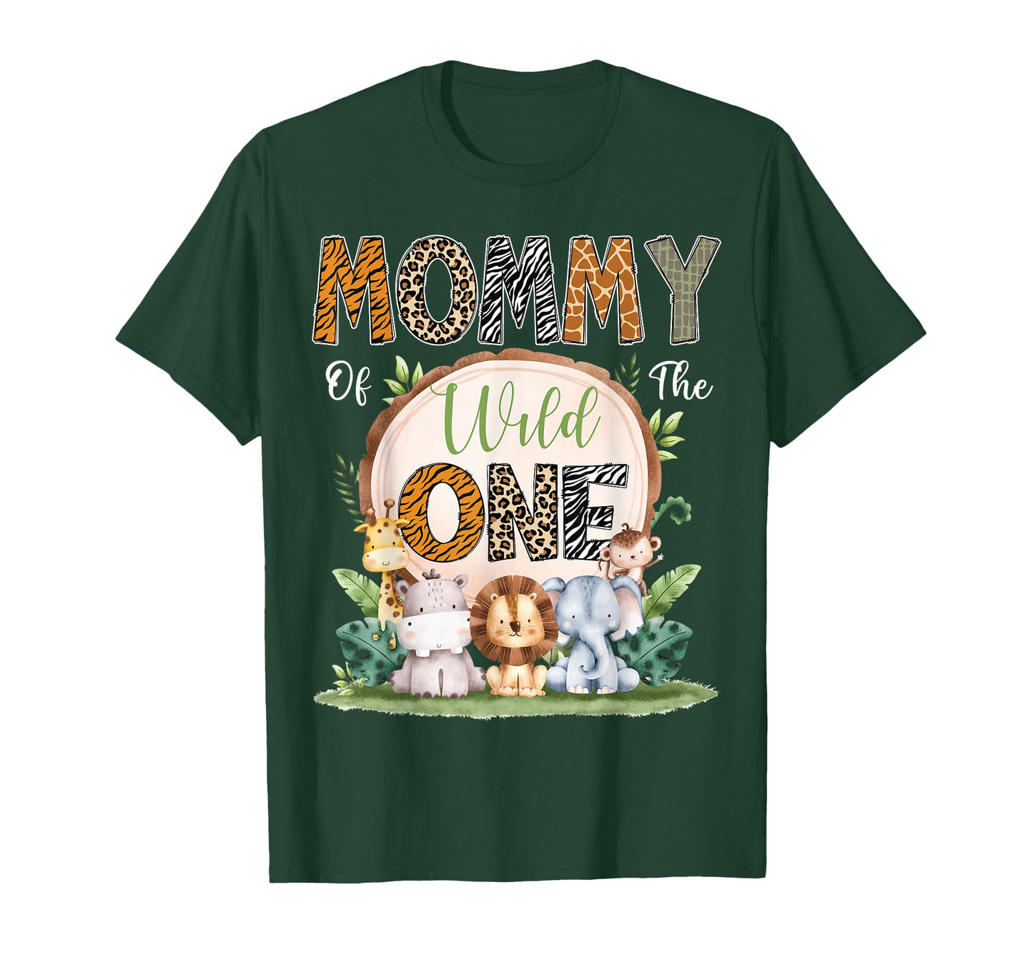 Mommy Of The Wild One First Birthday Safari Woodland T-Shirt