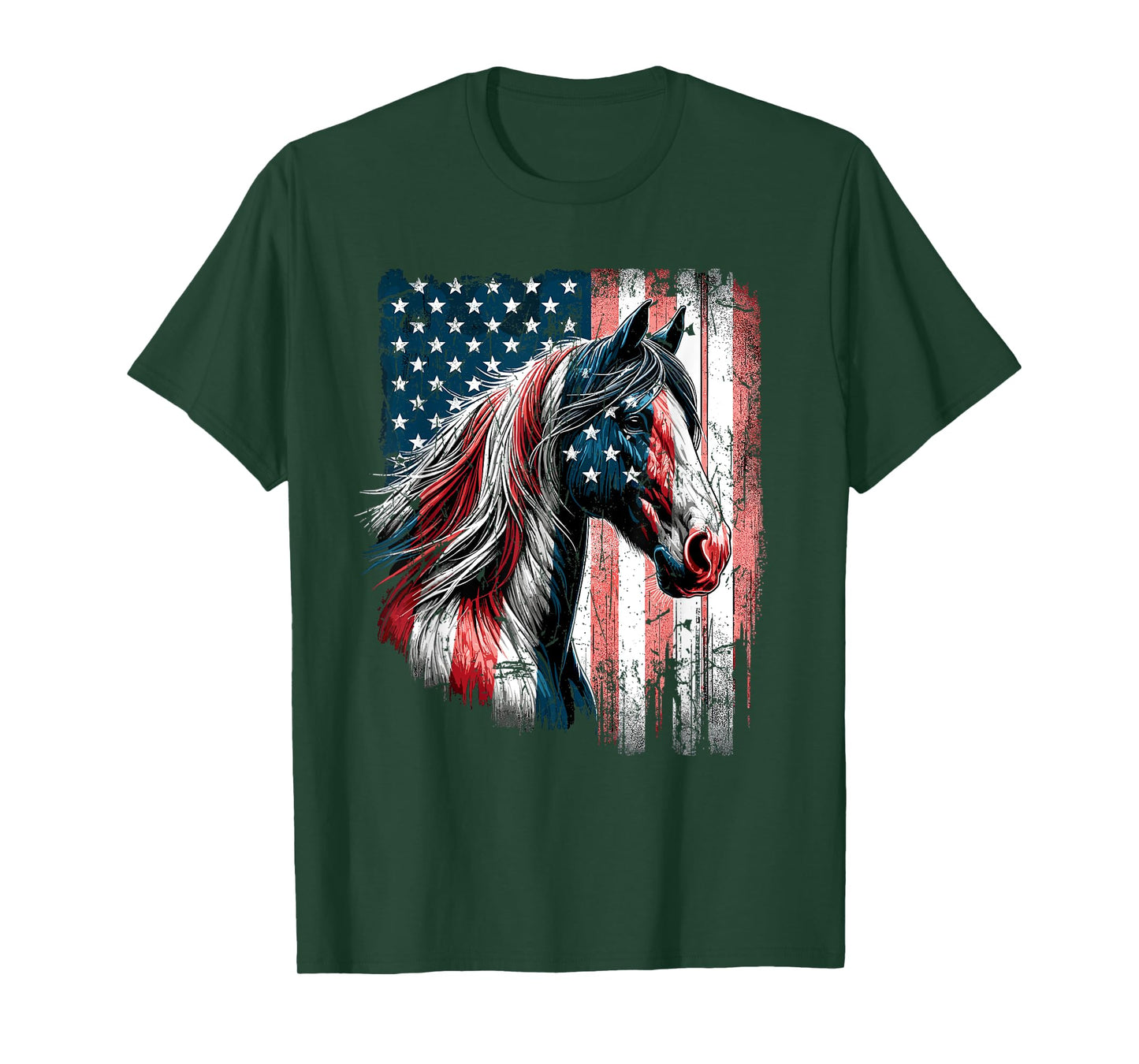 Patriotic Horse USA Flag Vintage Horse T-Shirt