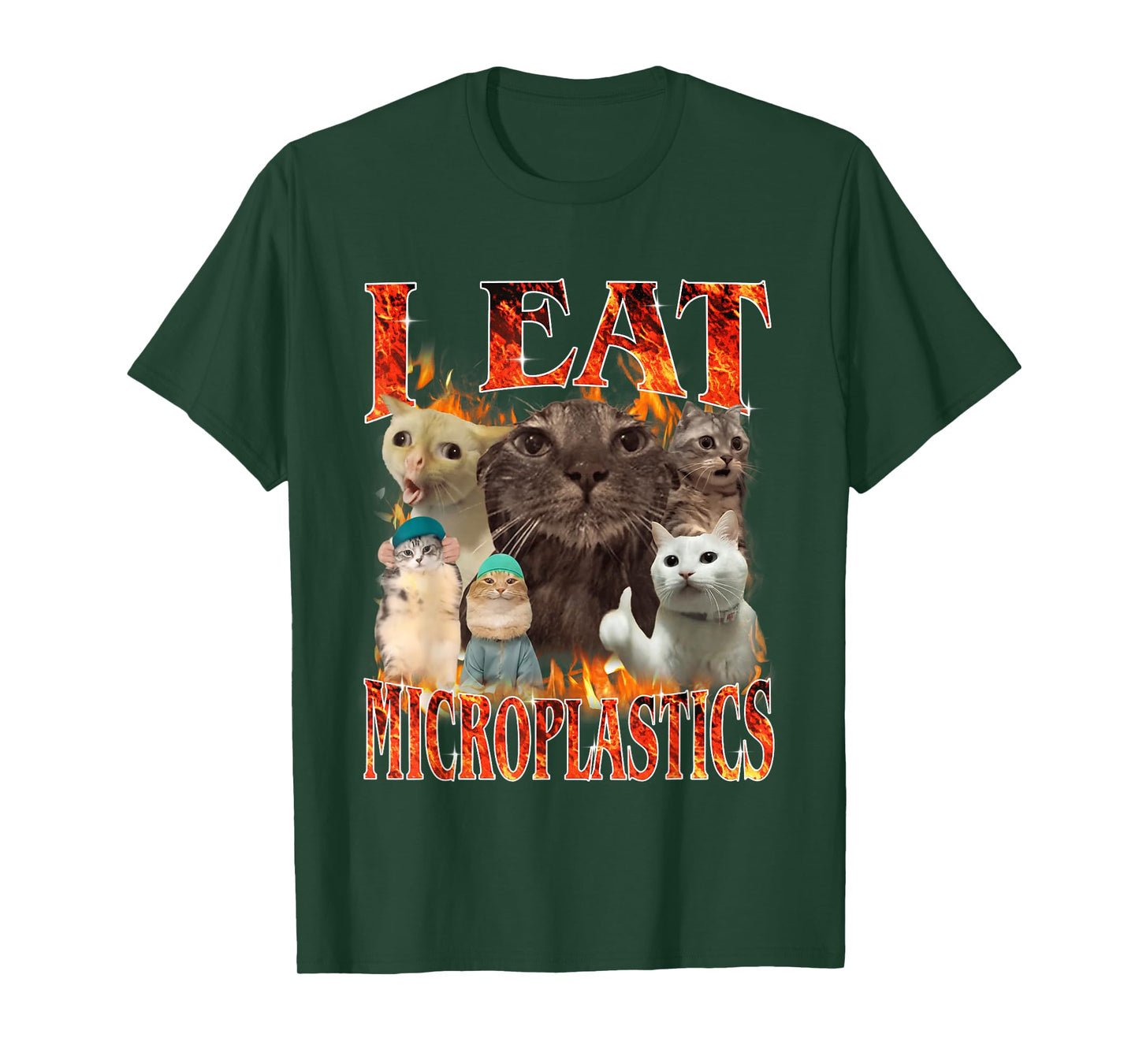 I Eat Microplastics Offensive Cat Meme Bootleg Men Women T-Shirt