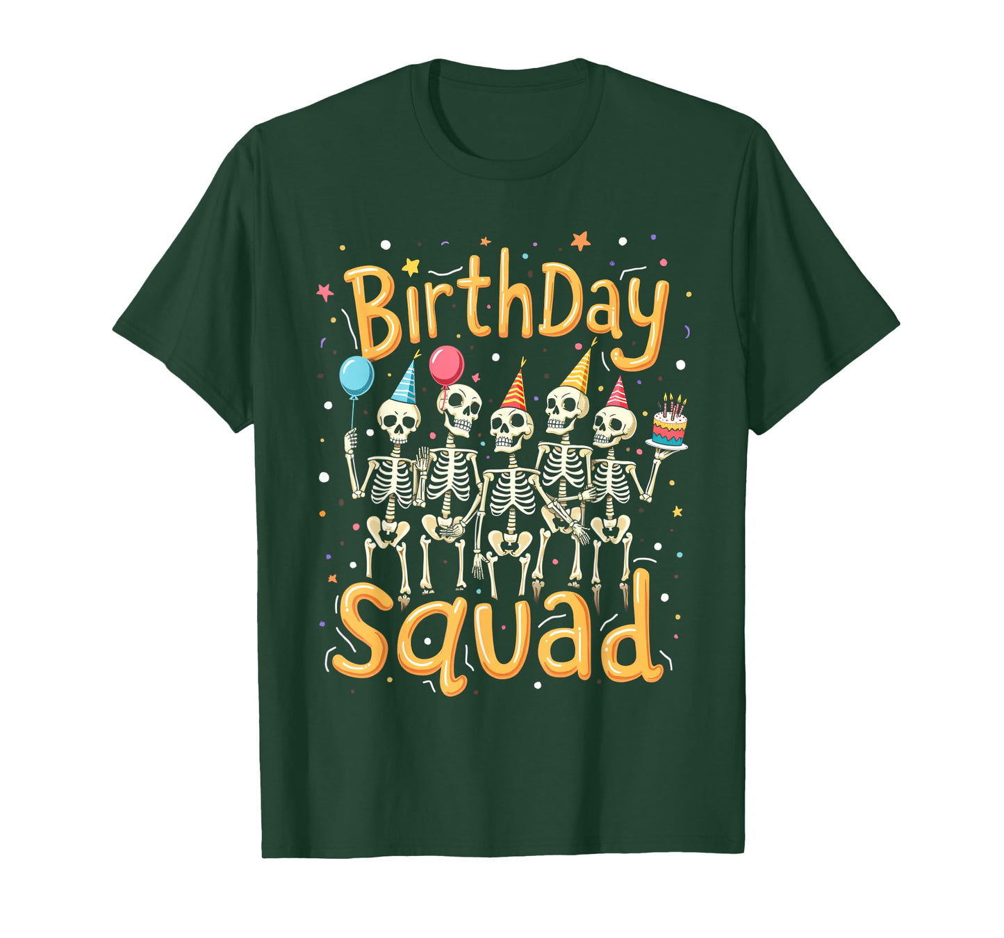 Cute Skeleton Birthday Squad Party Crew Halloween T-Shirt