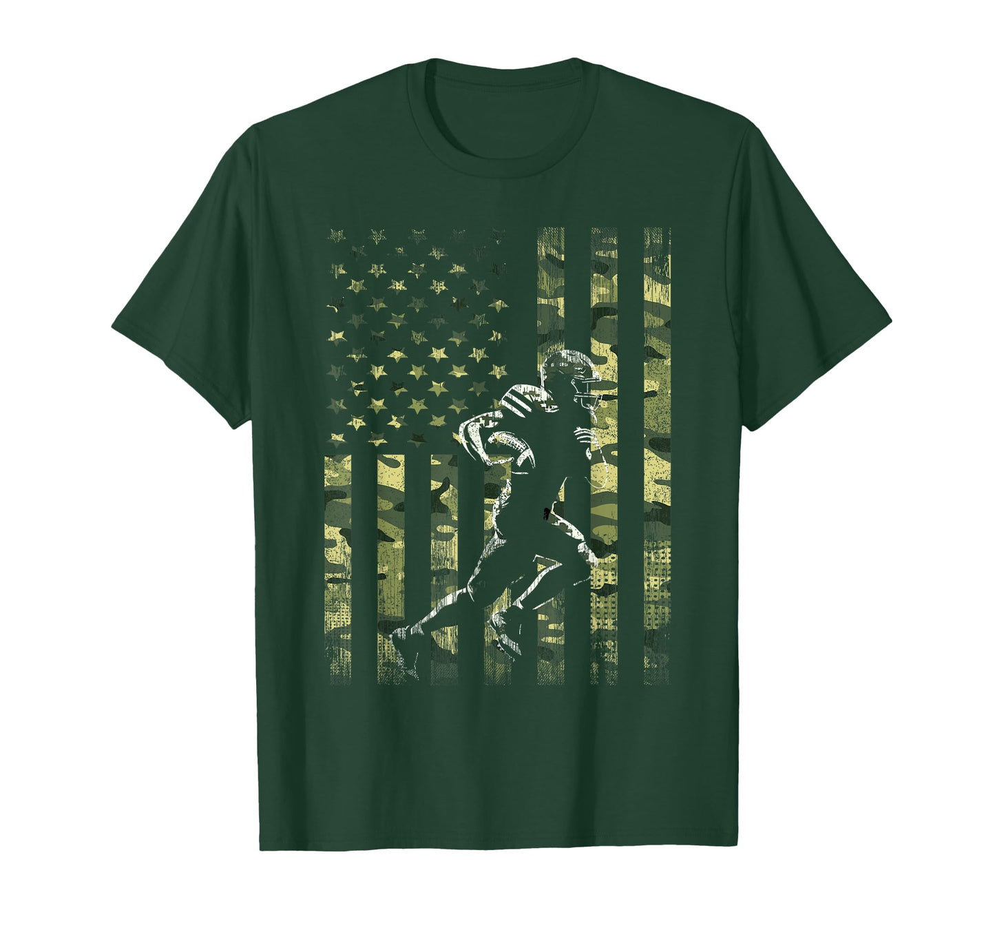 American Football Player Camo US Flag Men Boy Kids T-Shirt