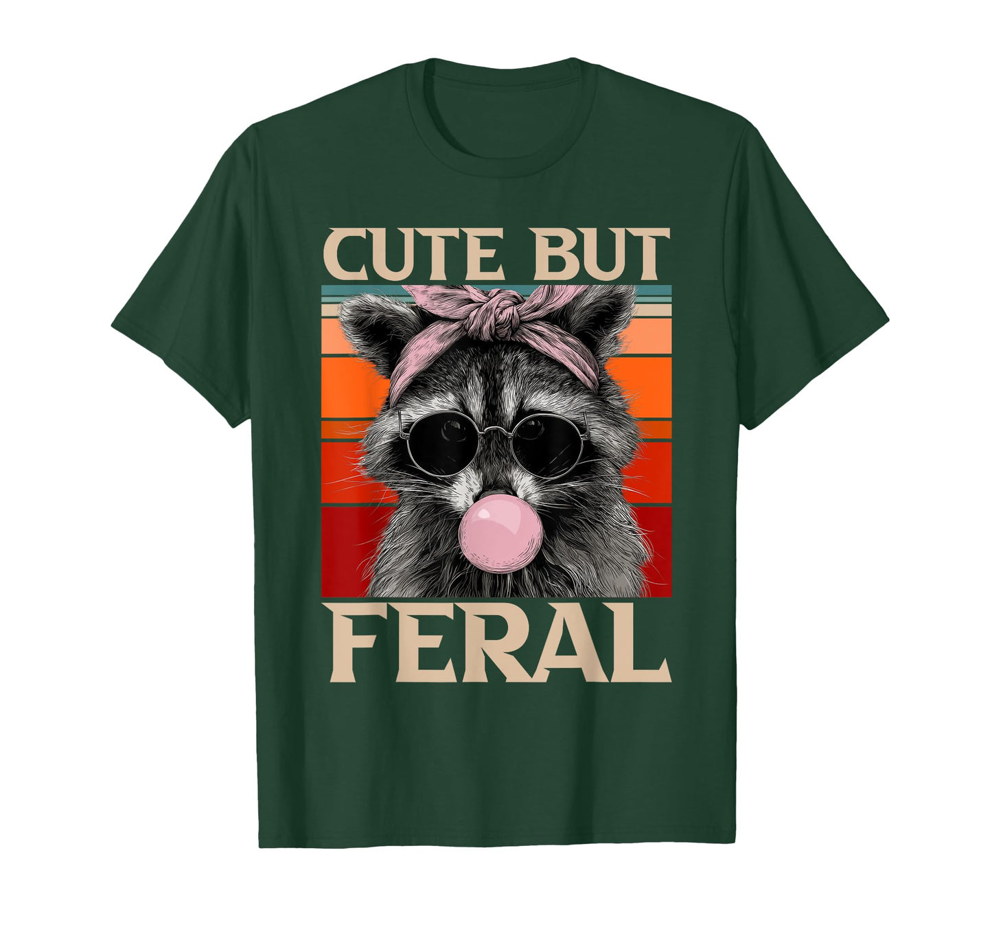 Cute But Feral Toddler Girls Kids | Raccoon Sunglasses Meme T-Shirt