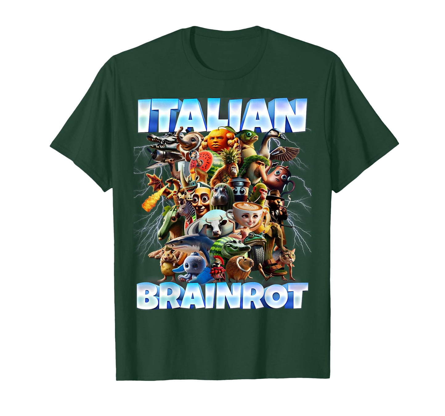 Italian Brainrot Characters Funny Meme Popular Trend Gen Z T-Shirt