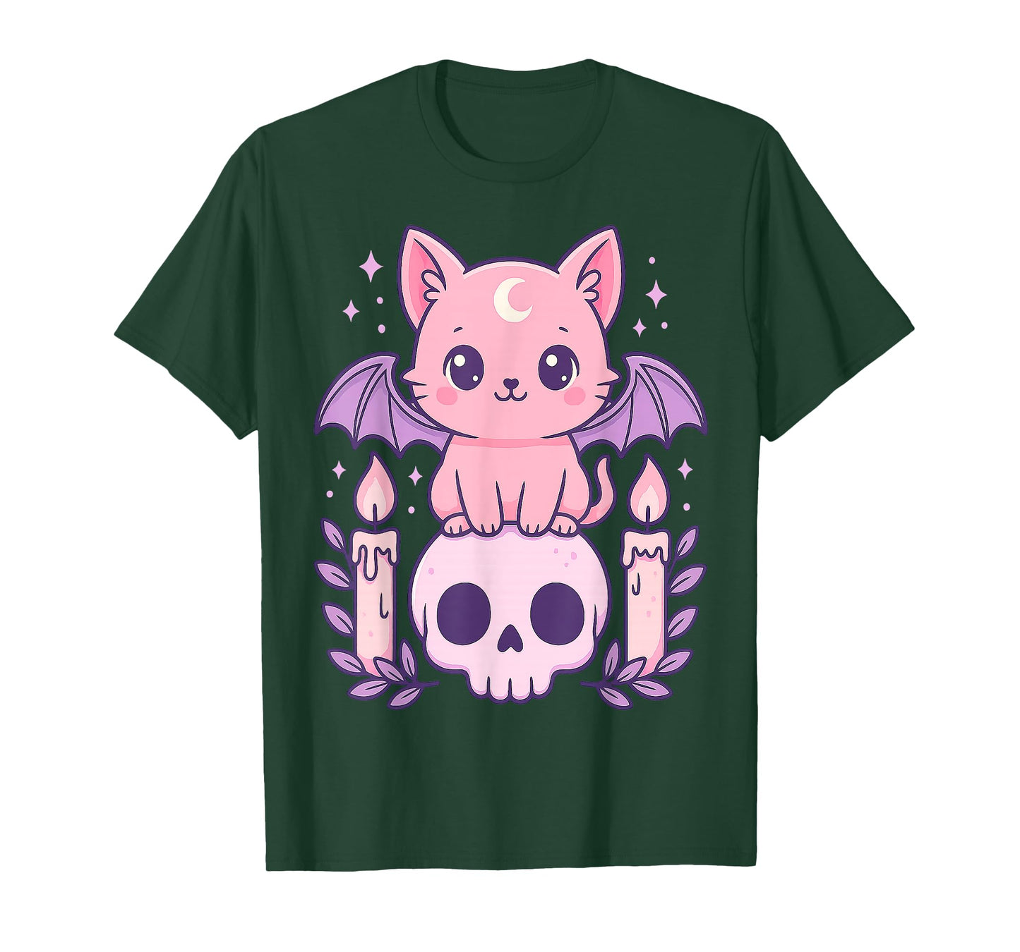 Cute Cat Bat Skull Pastel Goth Gifts Men Women Boy Girl Kids T-Shirt
