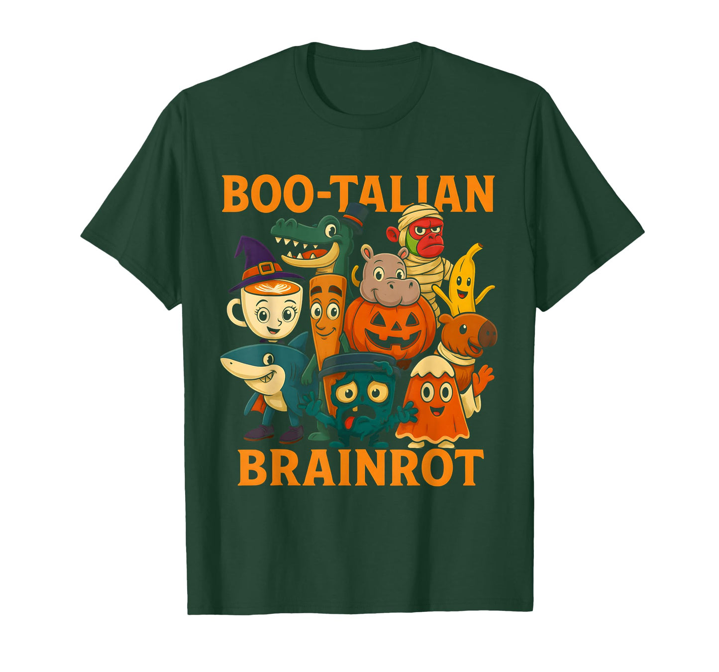 Italian Brainrot Characters Halloween Theme Costume Birthday T-Shirt