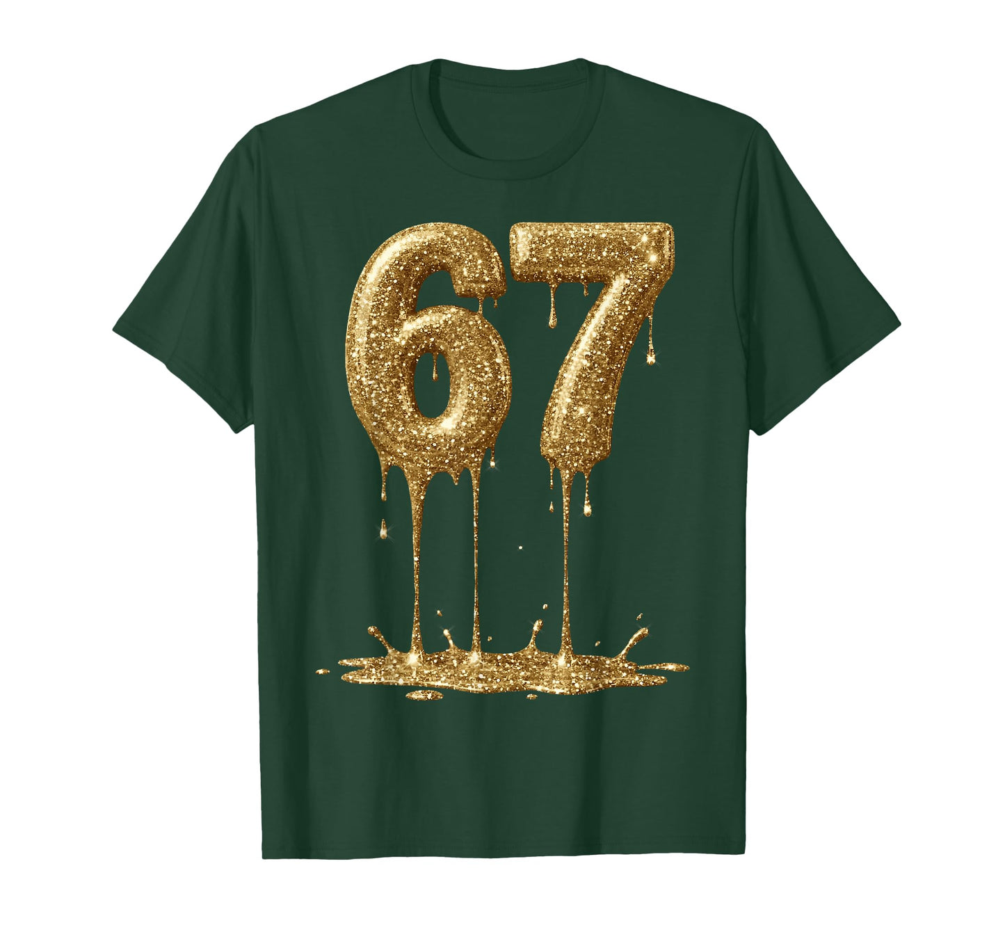 Funny Six Seven 6 7 Meme Gold Dripping 6-7 Gen Alpha 67 Drip T-Shirt