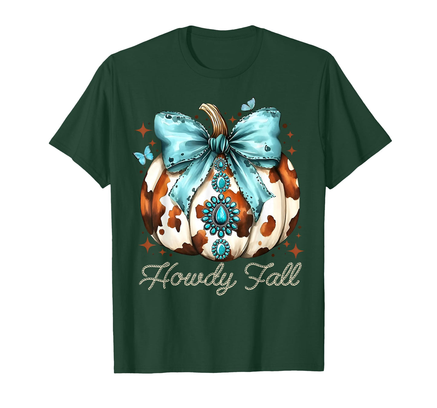 Howdy Fall Western Pumpkin Season Autumn Leaves Thanksgiving T-Shirt