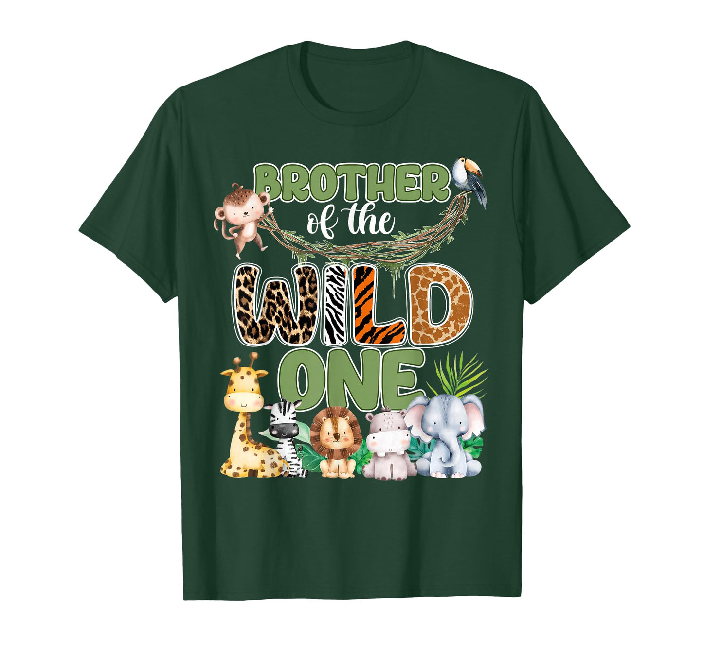 Brother of The Wild One 1St Birthday Family Safari Jungle T-Shirt