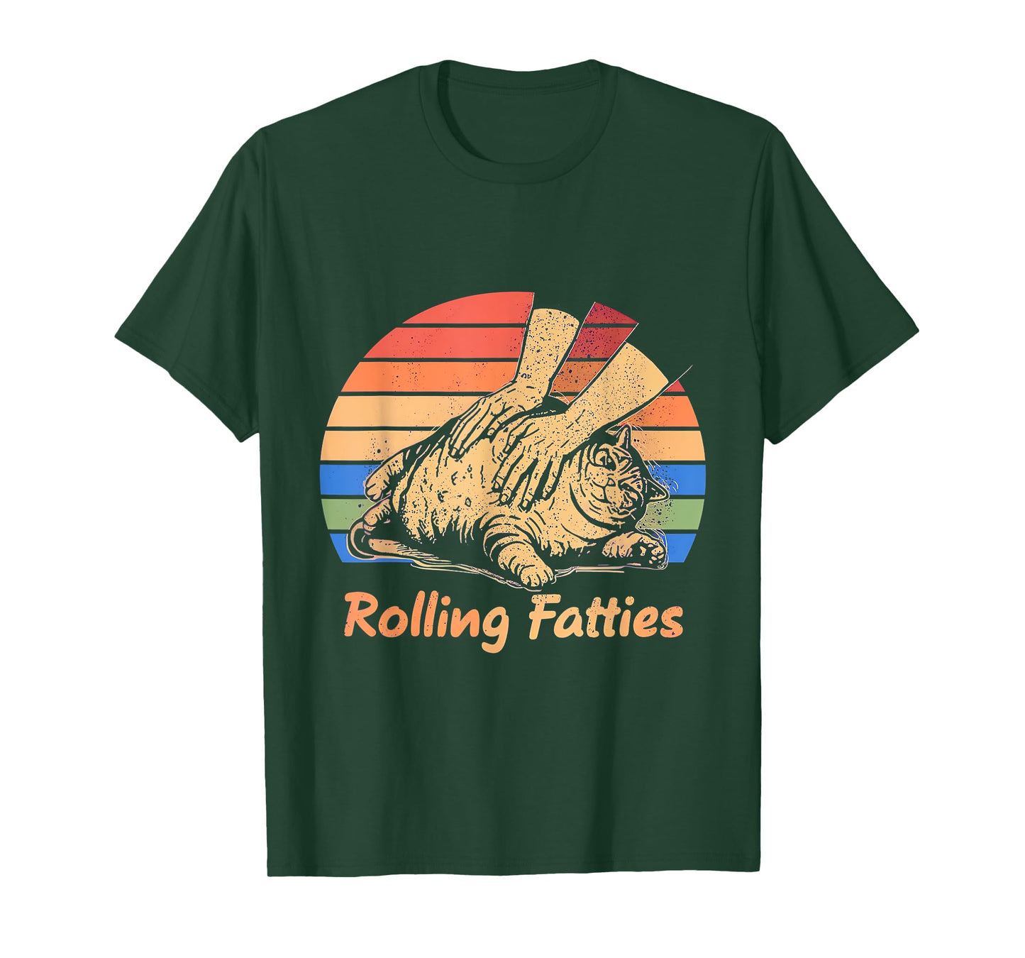 Cat Rolling Fatties Funny T-Shirt for Men Women Kids