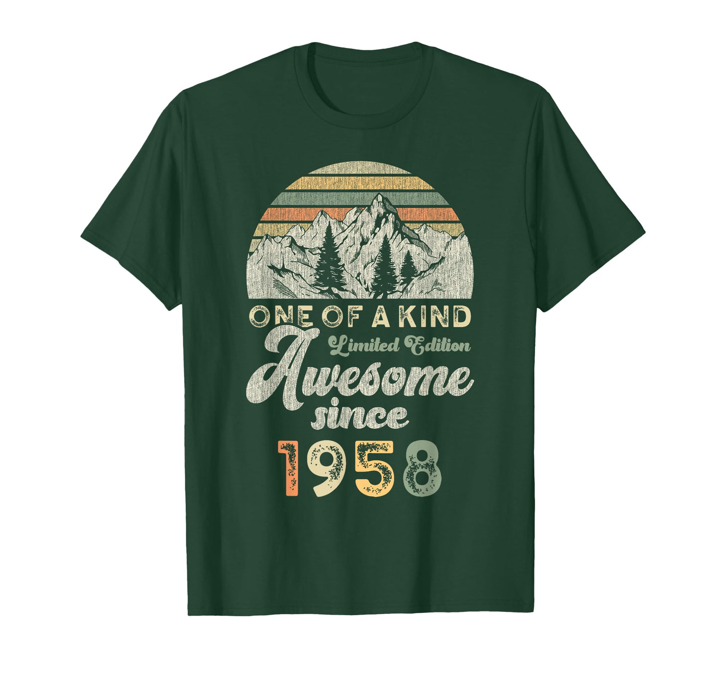 Awesome Since 1958 Birthday 67 Years Mountains T-Shirt