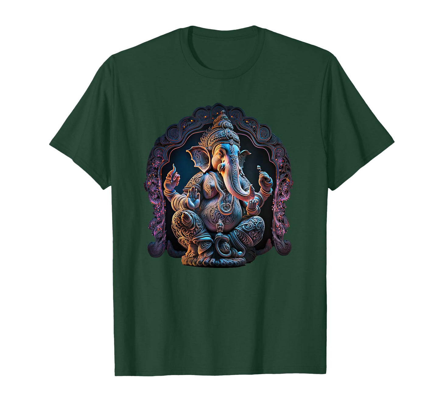Ganesh Enlightenment Consciousness Meditation T-Shirt - Unisex-Adults - Black - Small - Short Sleeve - Yoga - T-Shirt