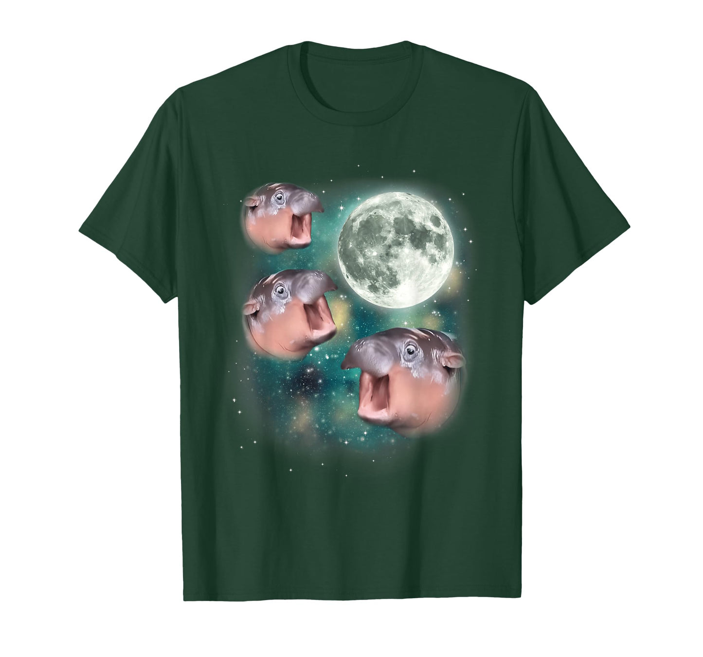3 Moon-Deng | Baby Hippo Meme Funny Cute Hippopotamus Animal T-Shirt