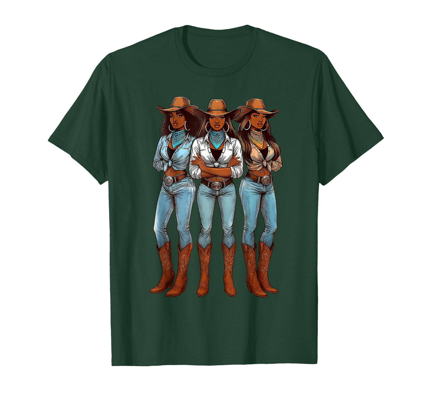 Cowgirl Western Afro Black Women African Black History Month T-Shirt