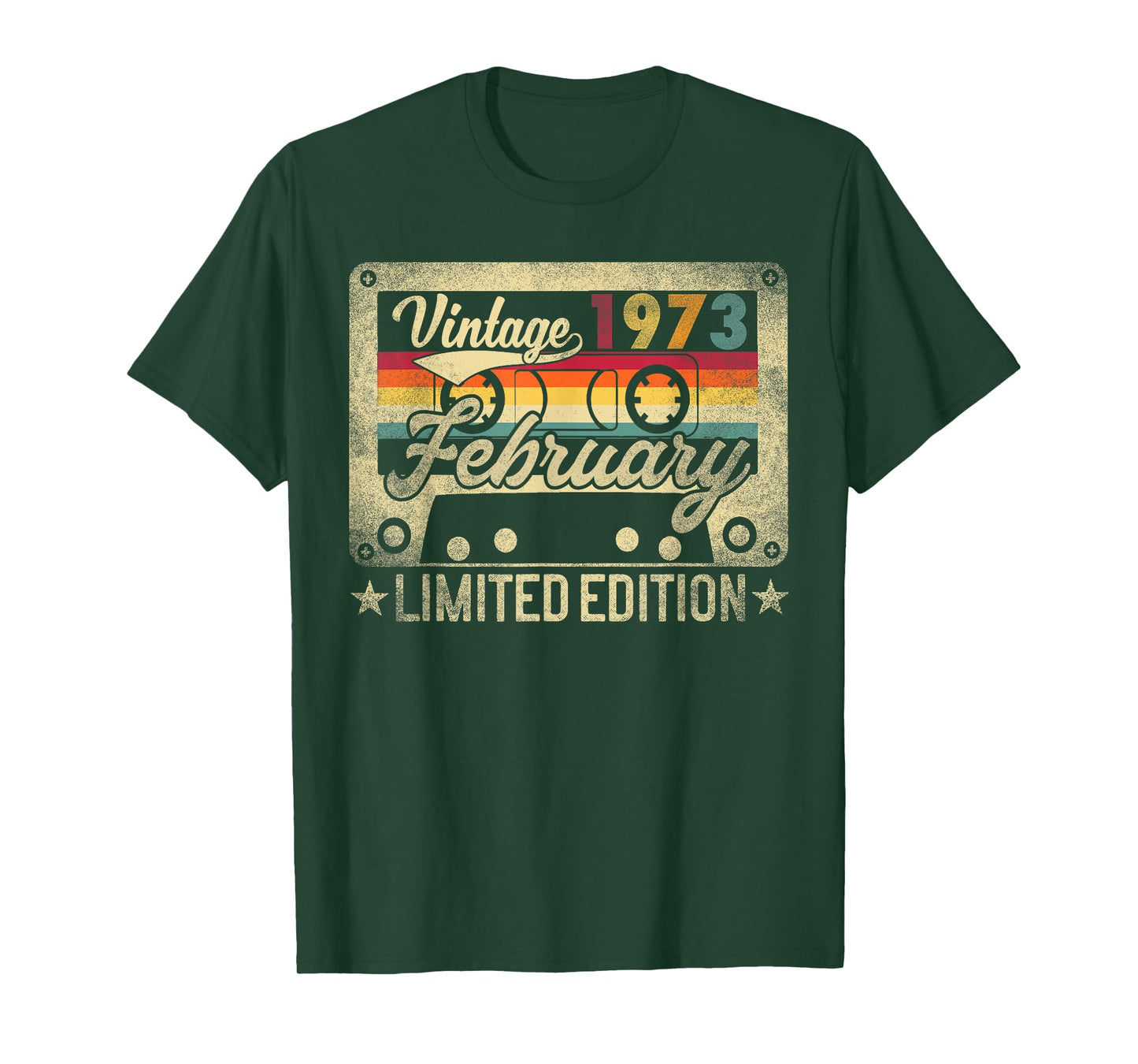 Vintage 1973 February 53 Years Old 53rd Birthday Men Women T-Shirt