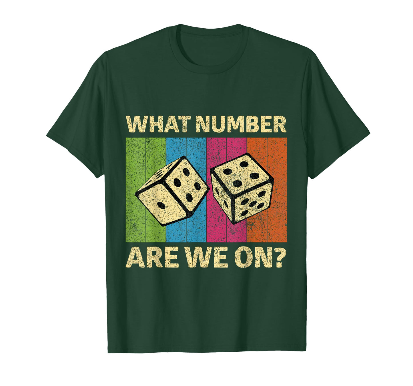 What Number Are You On Funny Vintage Bunco Dice Game T-Shirt