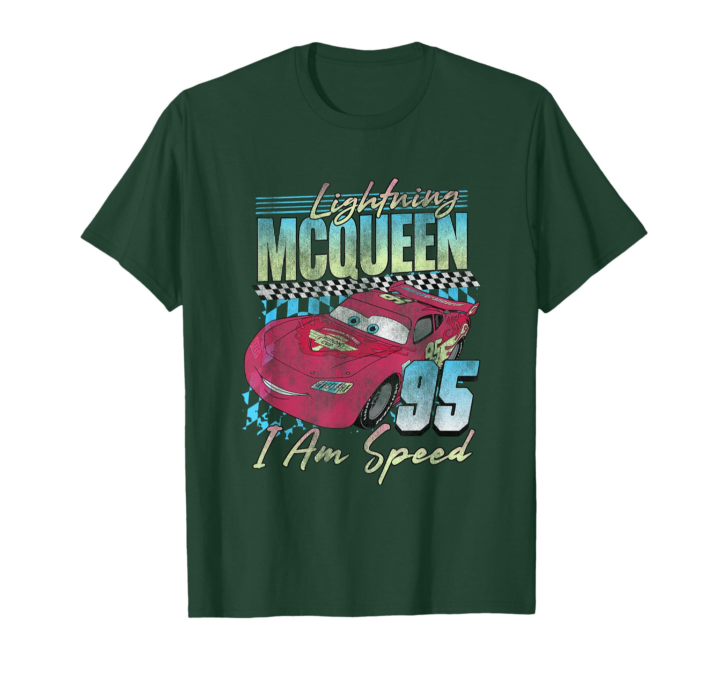 Disney Pixar Cars Lightning McQueen Retro I Am Speed T-Shirt