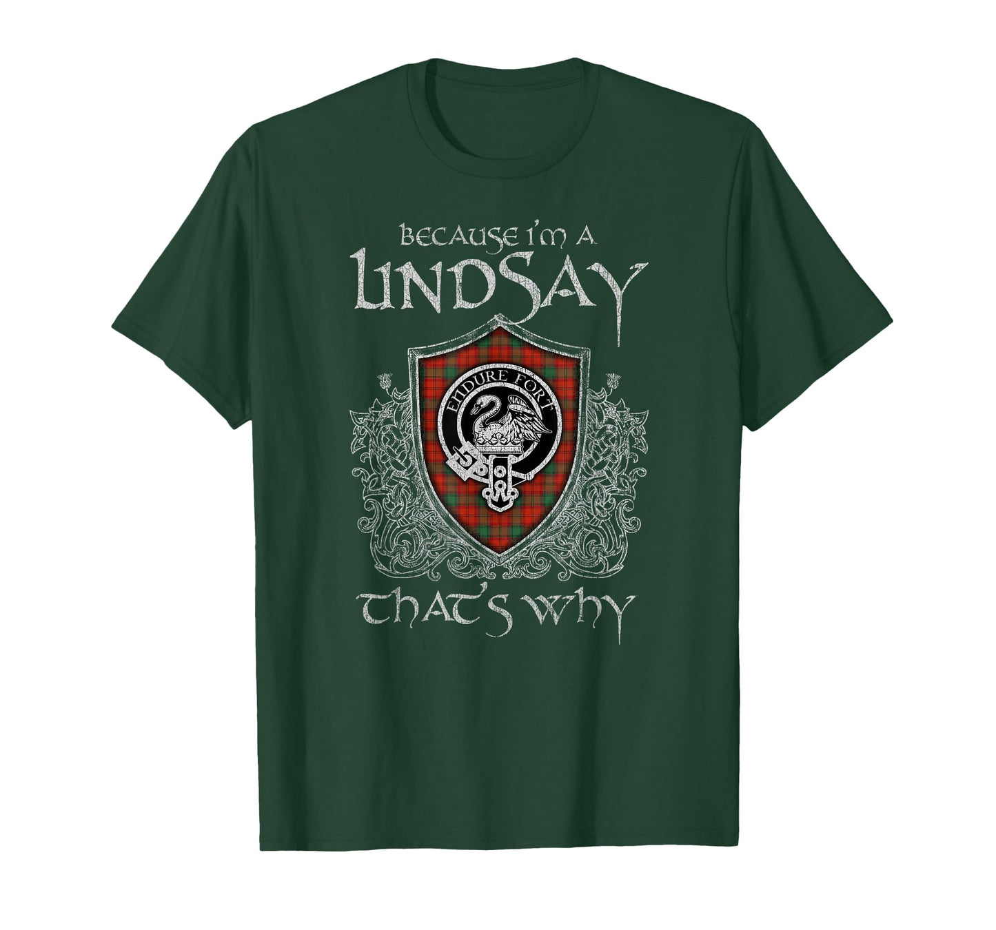 Clan Lindsay Crest Tartan Celtic Last Name Vinatge T-Shirt
