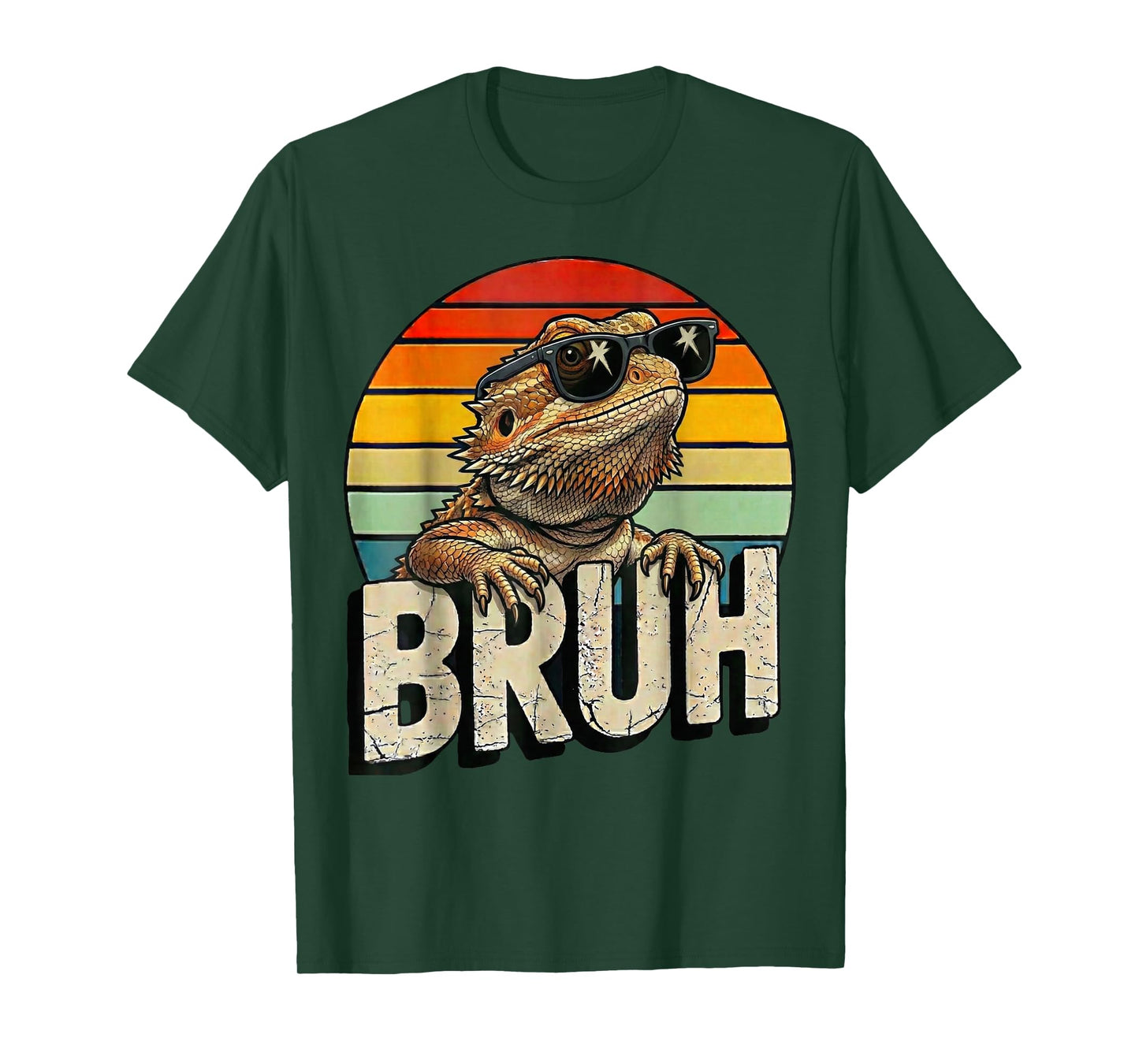 Mens Boys Bro Retro Tiny Dinosaur Bruh Bearded Dragon Lover T-Shirt