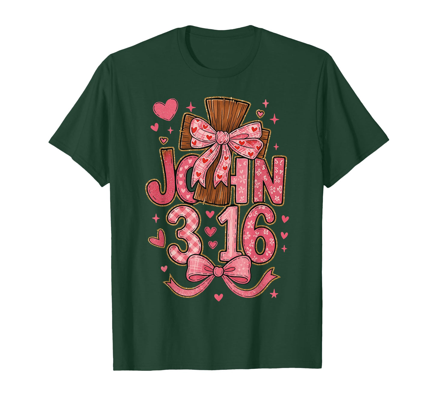 HUGvyn John 3:16 Valentine Loved Christian Preppy Coquette T-Shirt