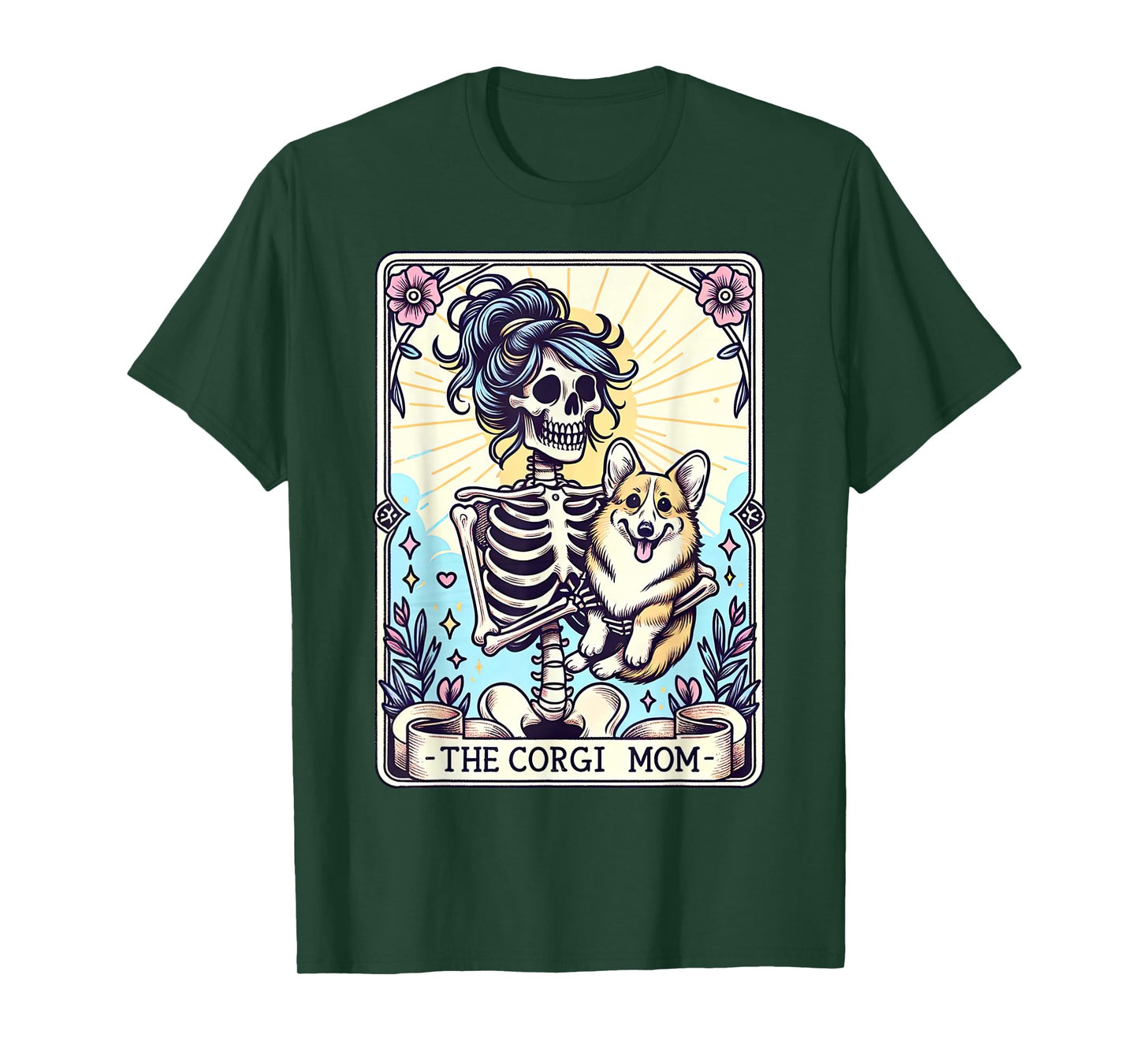 The Corgi Mom Skeleton Corgi Mama Puppy Dog Lover Women T-Shirt
