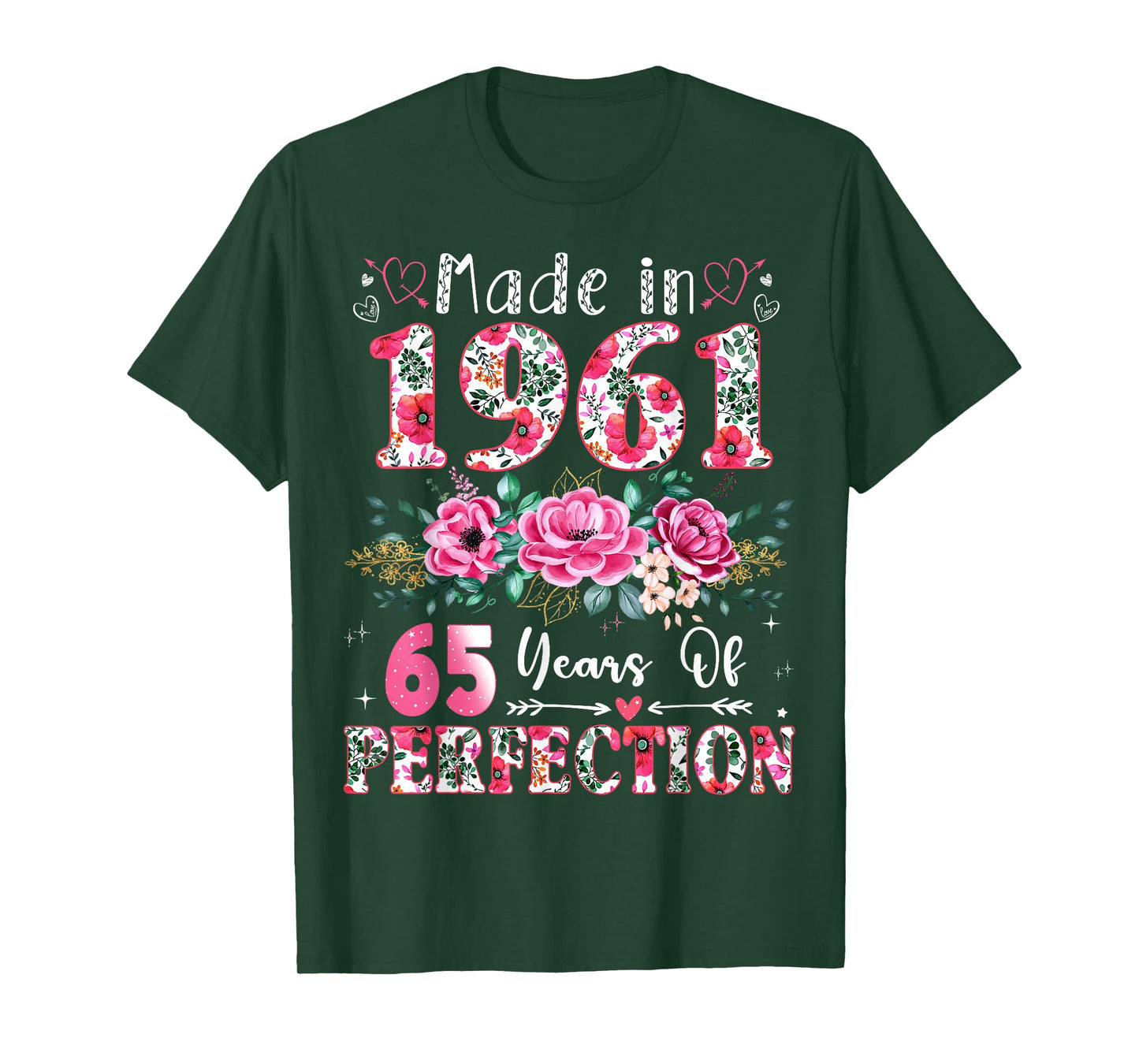 65 Year Old Made in 1961 Floral 65th Birthday Women T-Shirt