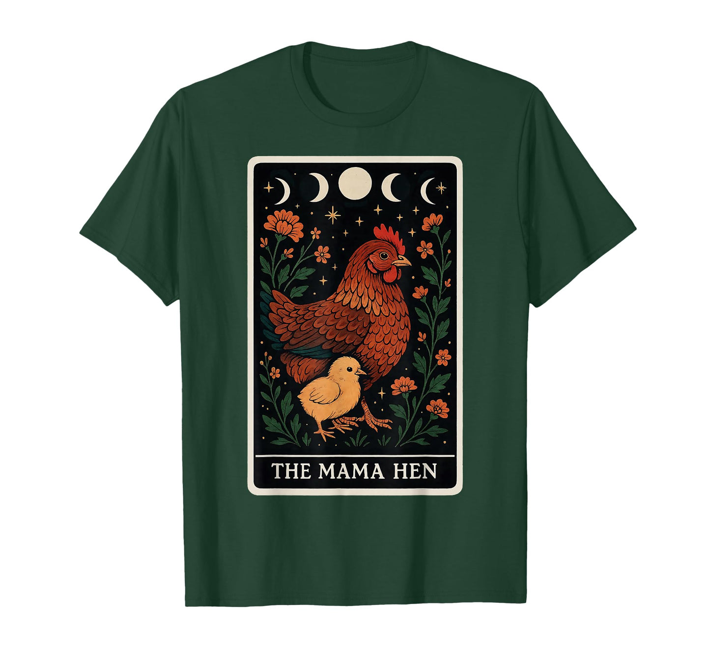 The Mama Hen Chicken Mom Farm Chick Tarot Card Mother's Day T-Shirt